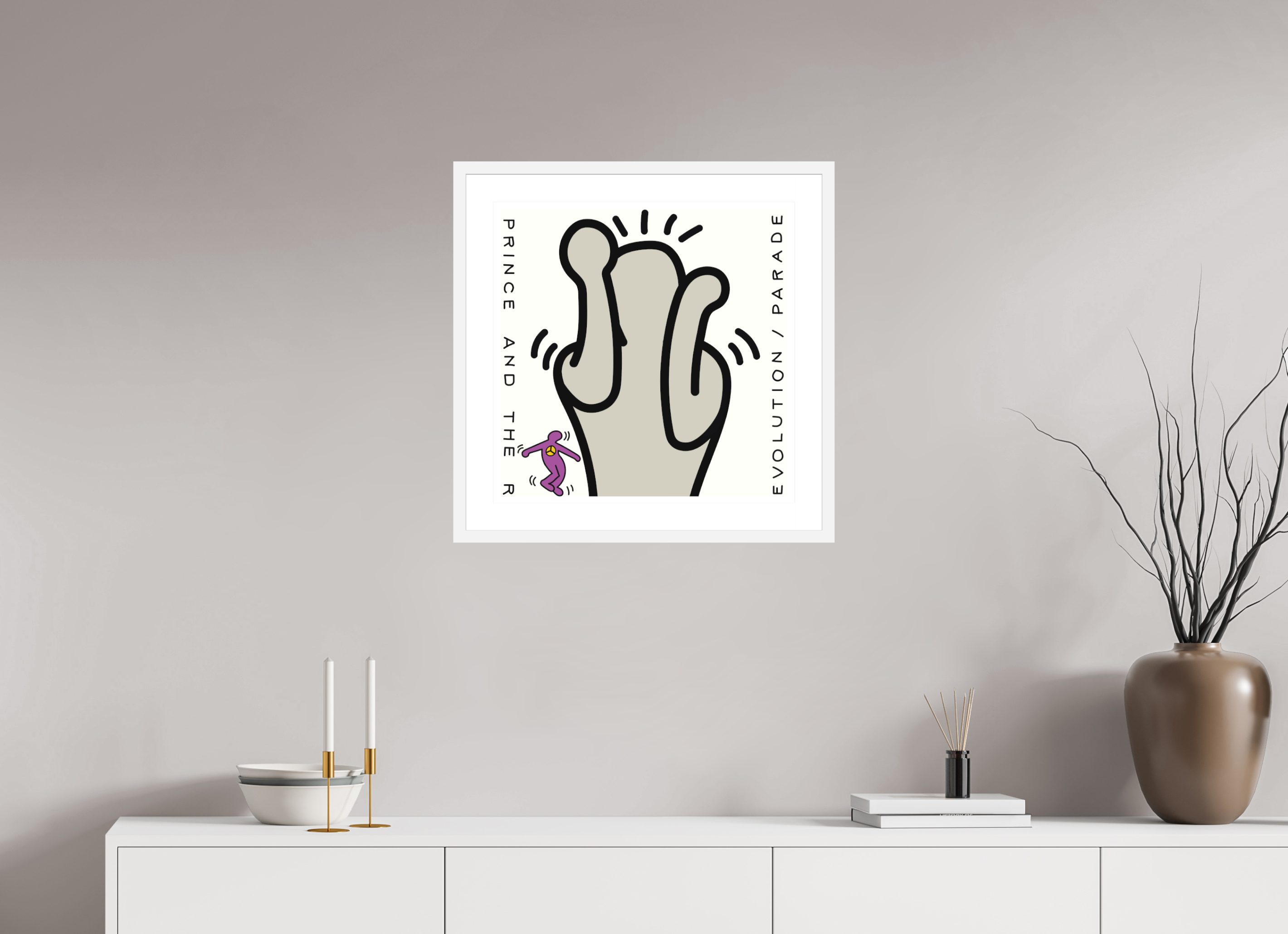 50 x 50 cm, FRAMED WHITE Parade Prince And The Revolution