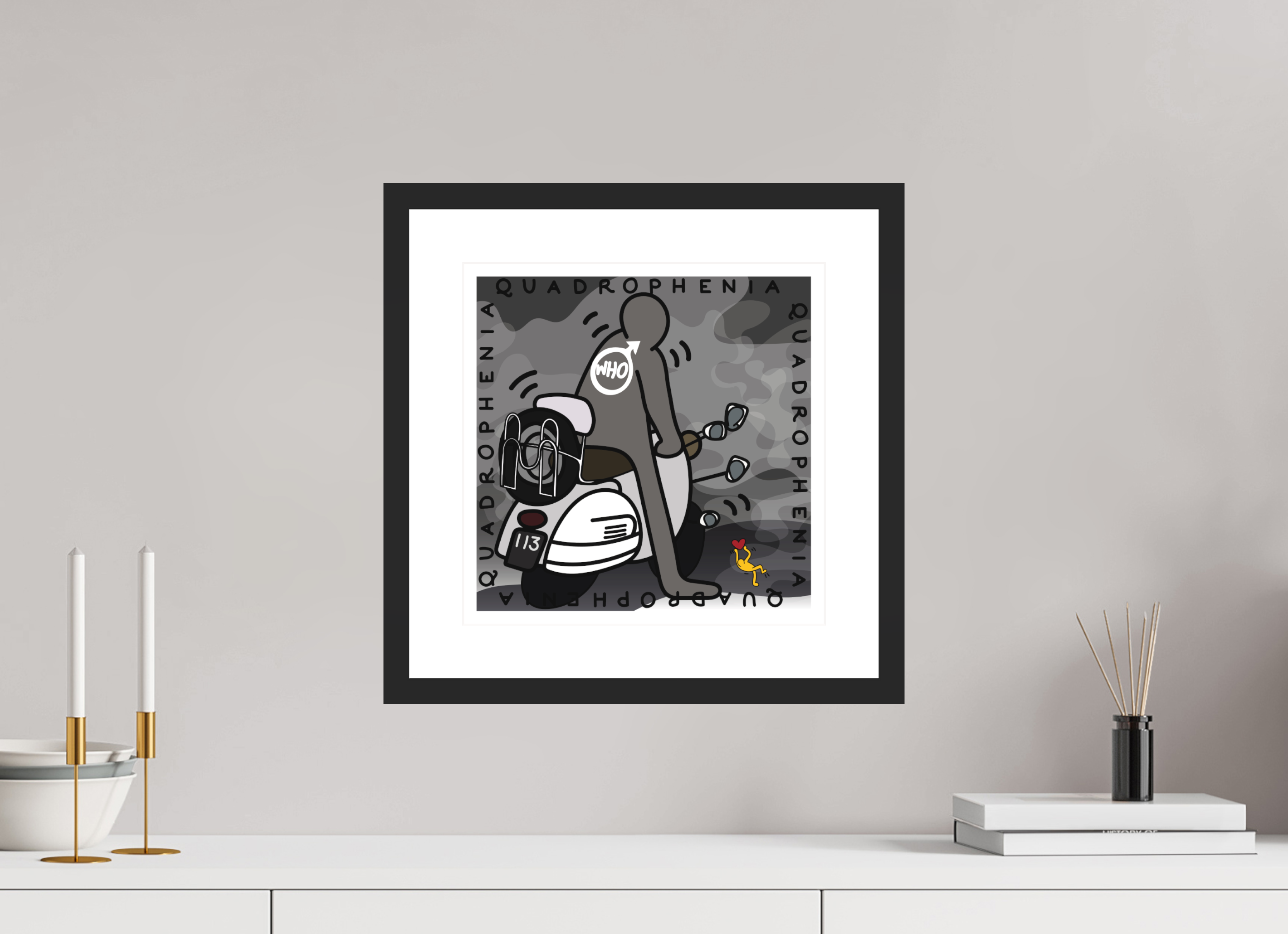 30 x 30 cm, FRAMED BLACK Quadrophenia