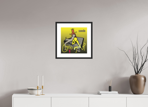 40 x 40 cm, FRAMED BLACK Suede
