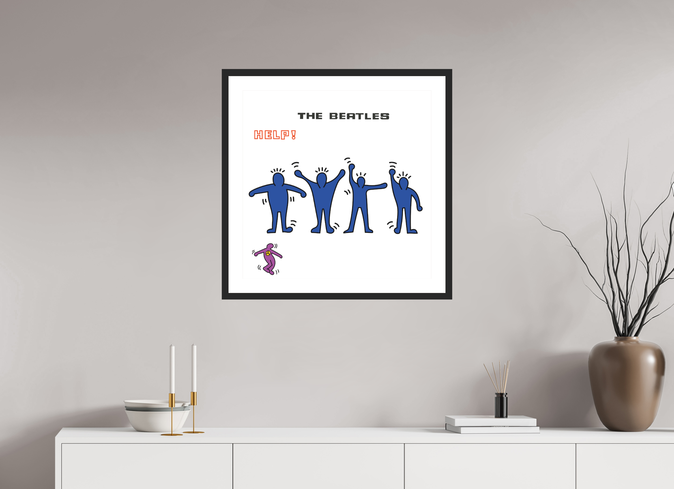 60 x 60 cm, FRAMED BLACK Help