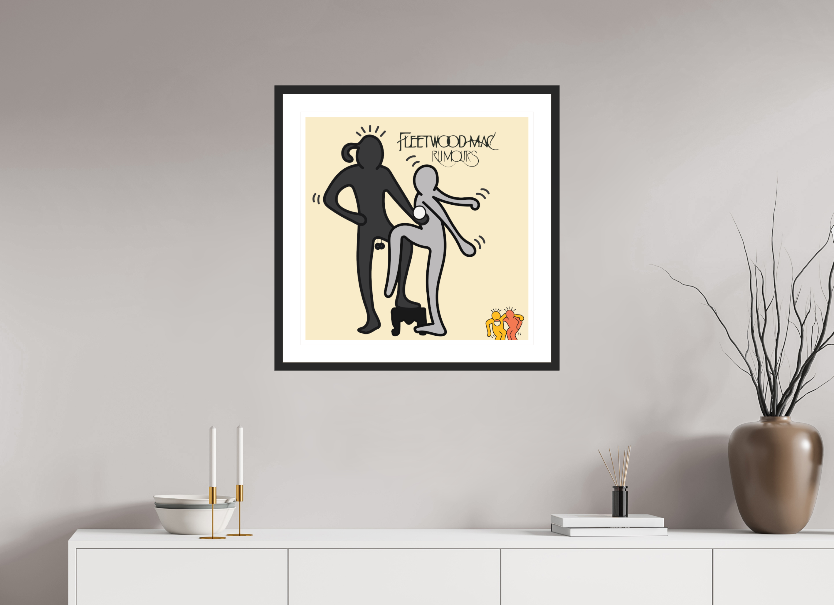 60 x 60 cm, FRAMED BLACK Fleetwood Mac