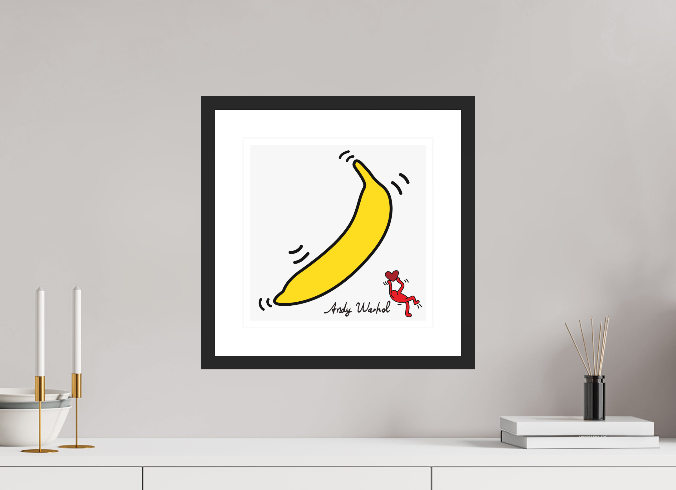 30 x 30 cm, FRAMED BLACK Warhol