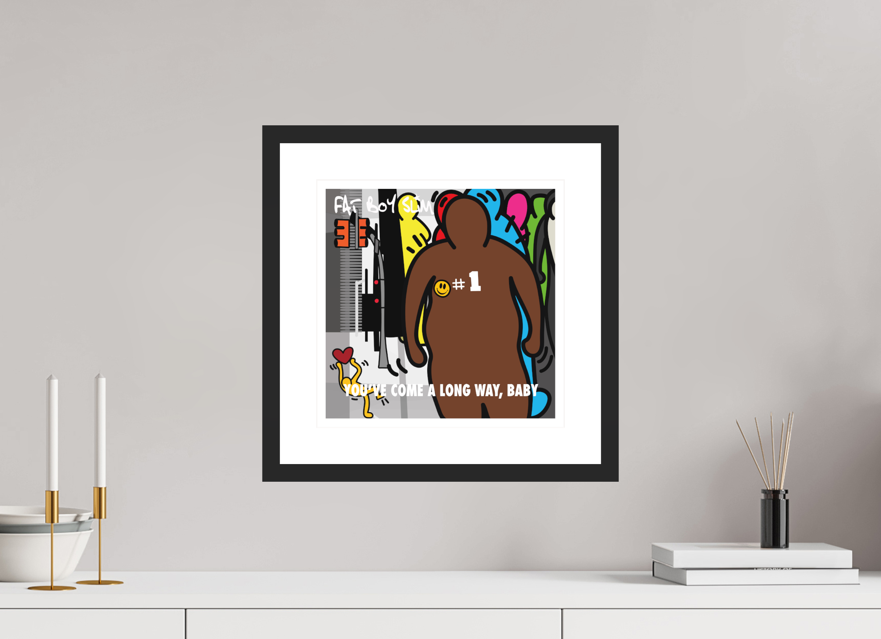 30 x 30 cm, FRAMED BLACK Fatboy Slim