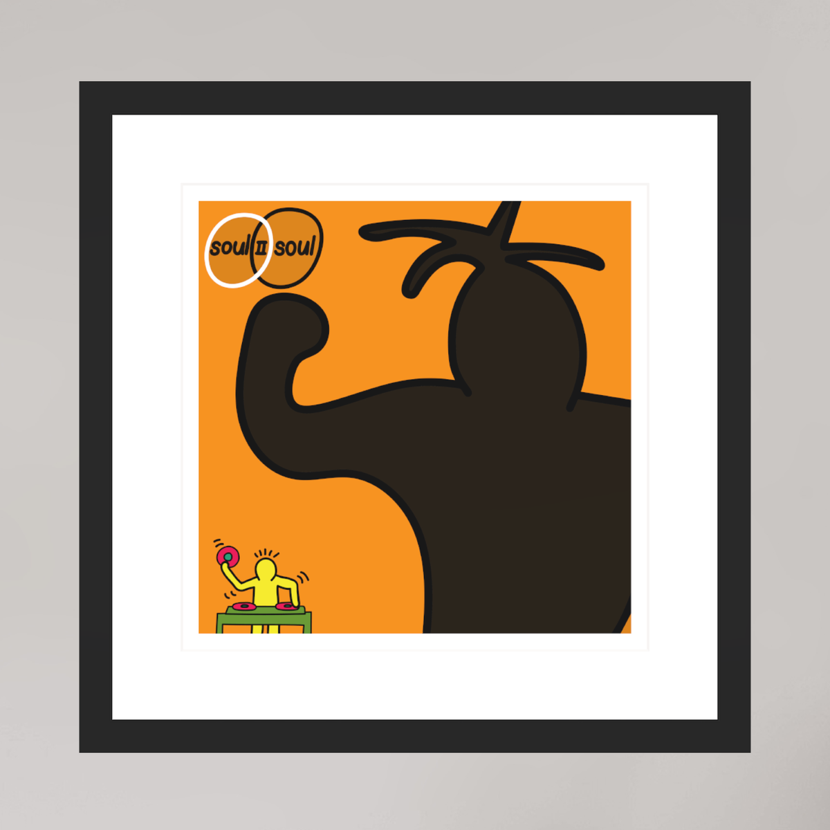 30 x 30 cm, FRAMED BLACK Soul II Soul