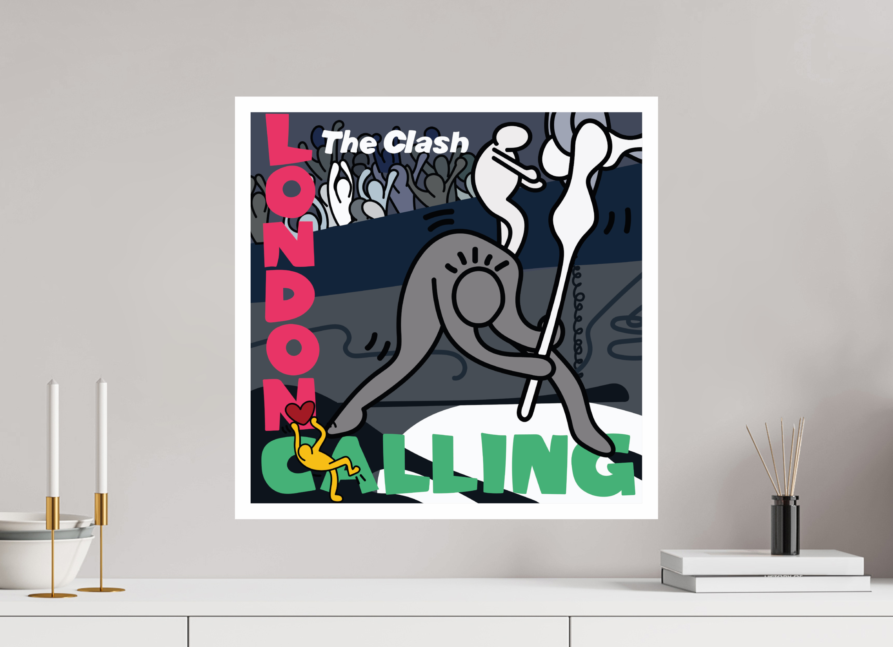 50 x 50 cm, UNFRAMED London Calling