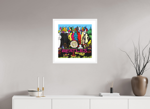 50 x 50 cm, FRAMED WHITE Sgt Pepper
