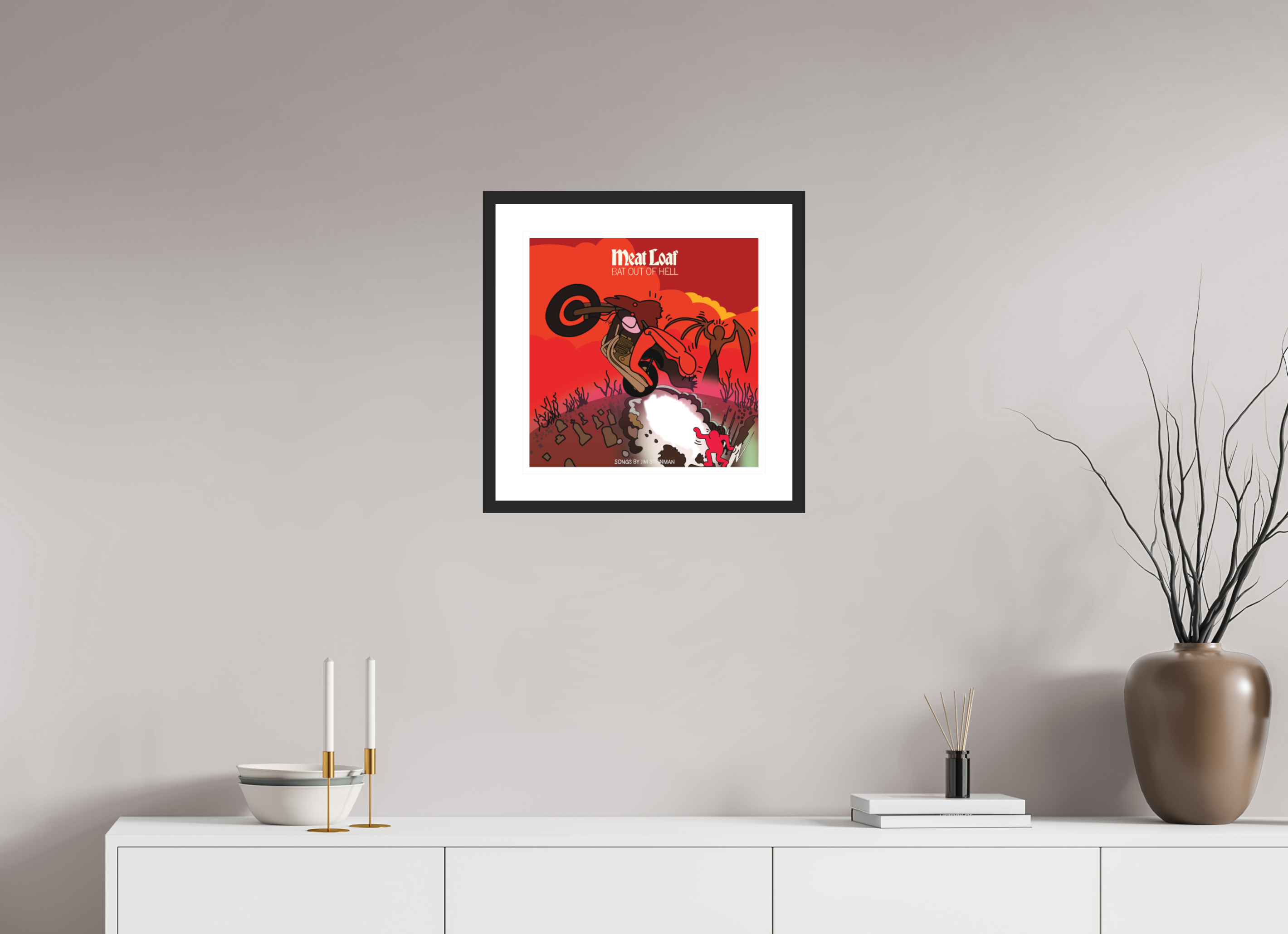 40 x 40 cm, FRAMED BLACK Meatloaf