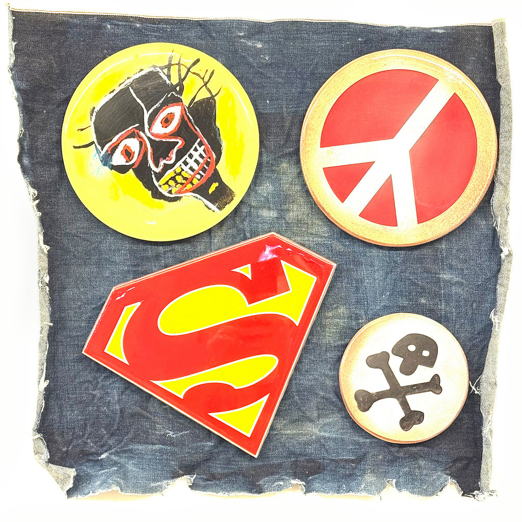 Enamels and Badges - Superman and Basquiat