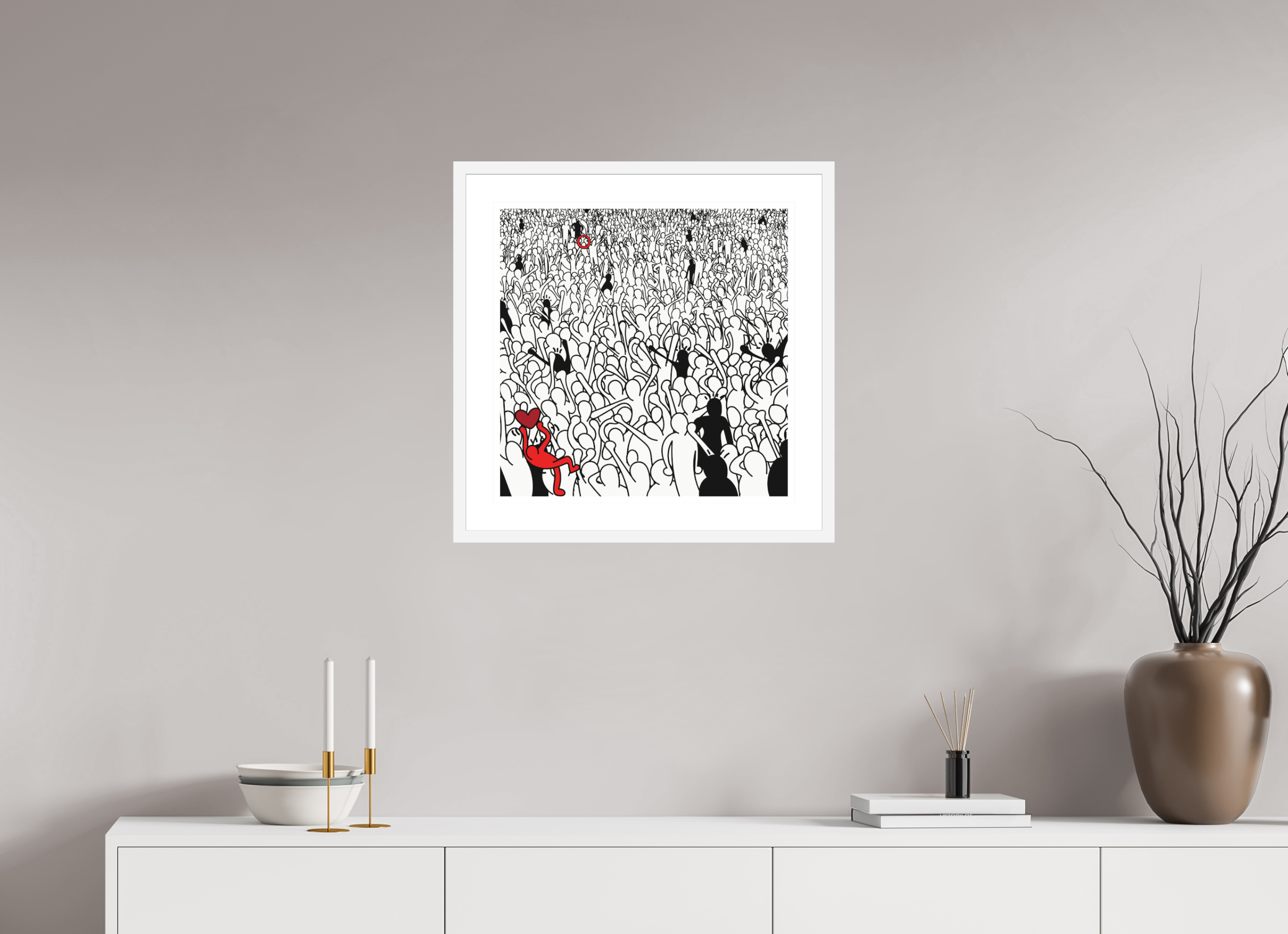 50 x 50 cm, FRAMED WHITE George Michael