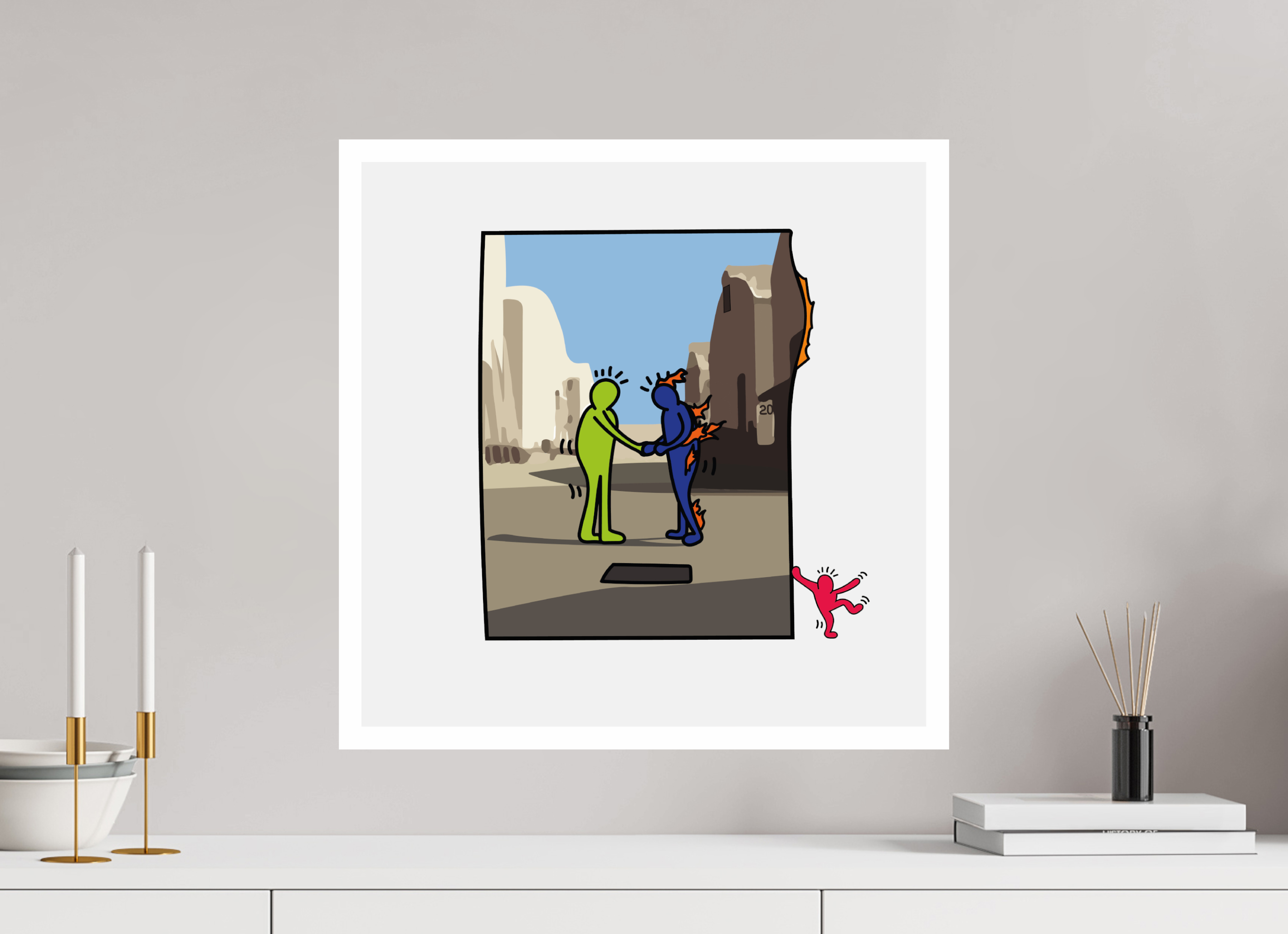 50 x 50 cm, UNFRAMED Wish you were here