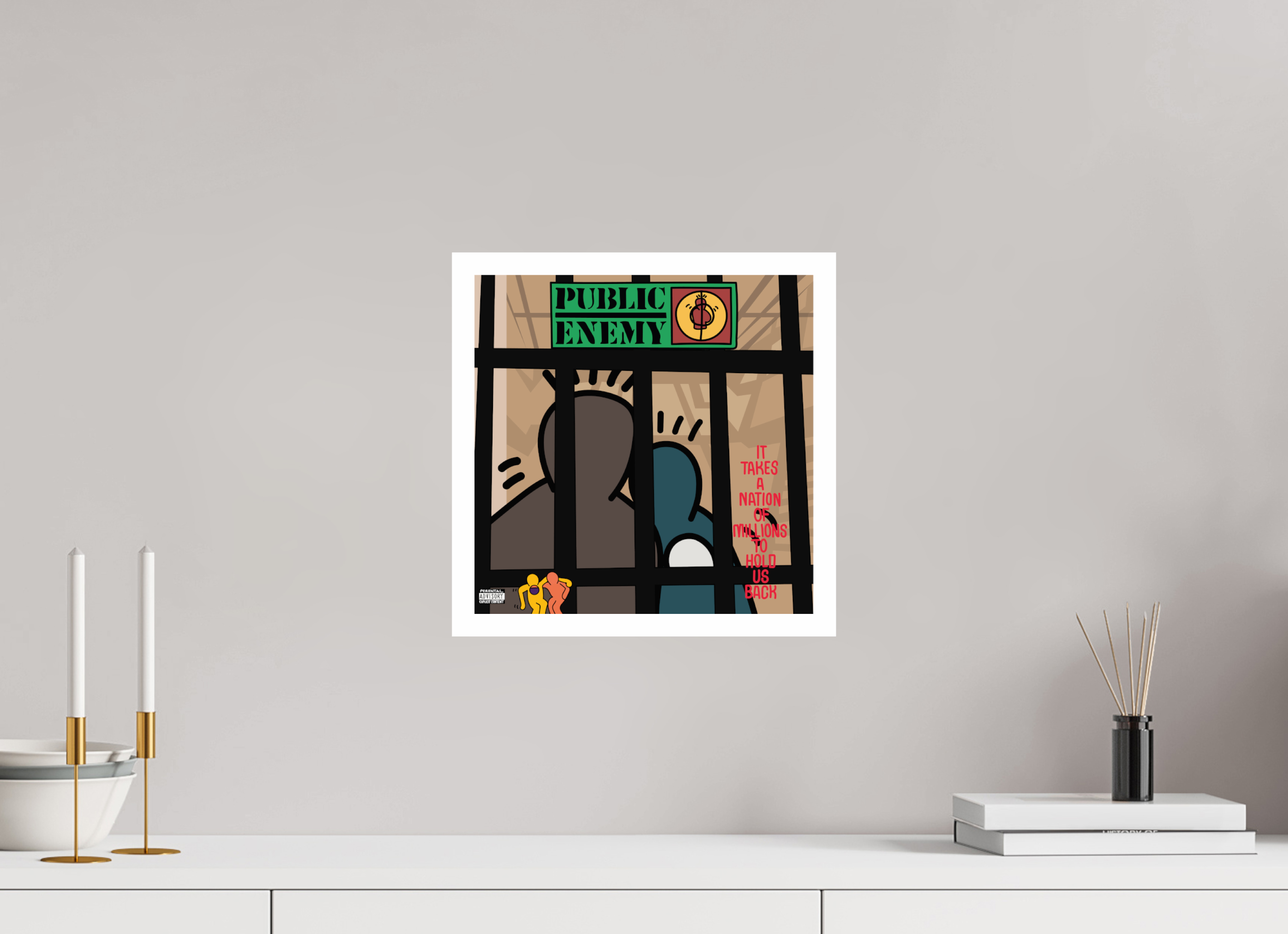30 x 30 cm, UNFRAMED Public Enemy
