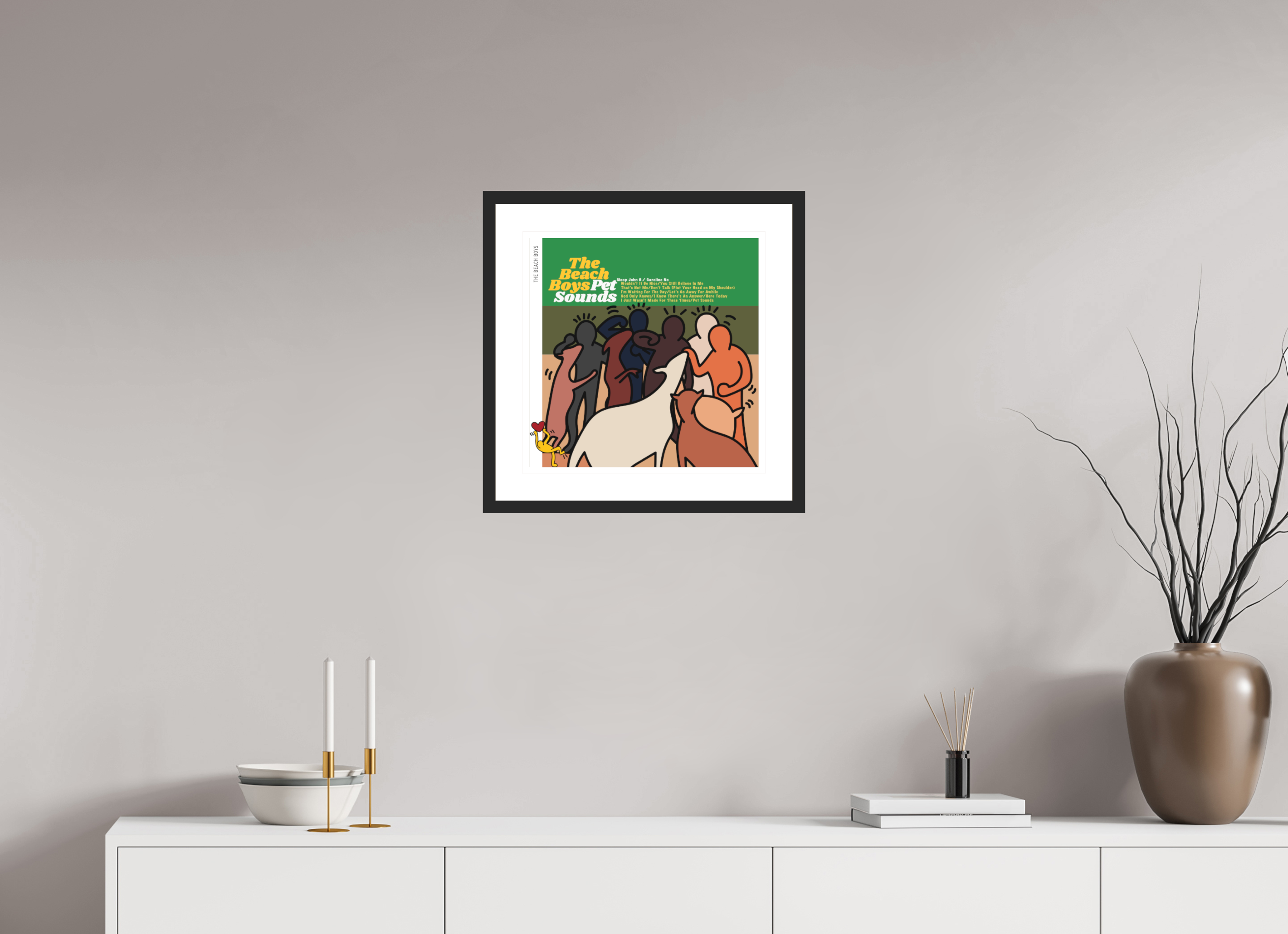 40 x 40 cm, FRAMED BLACK Beach Boys