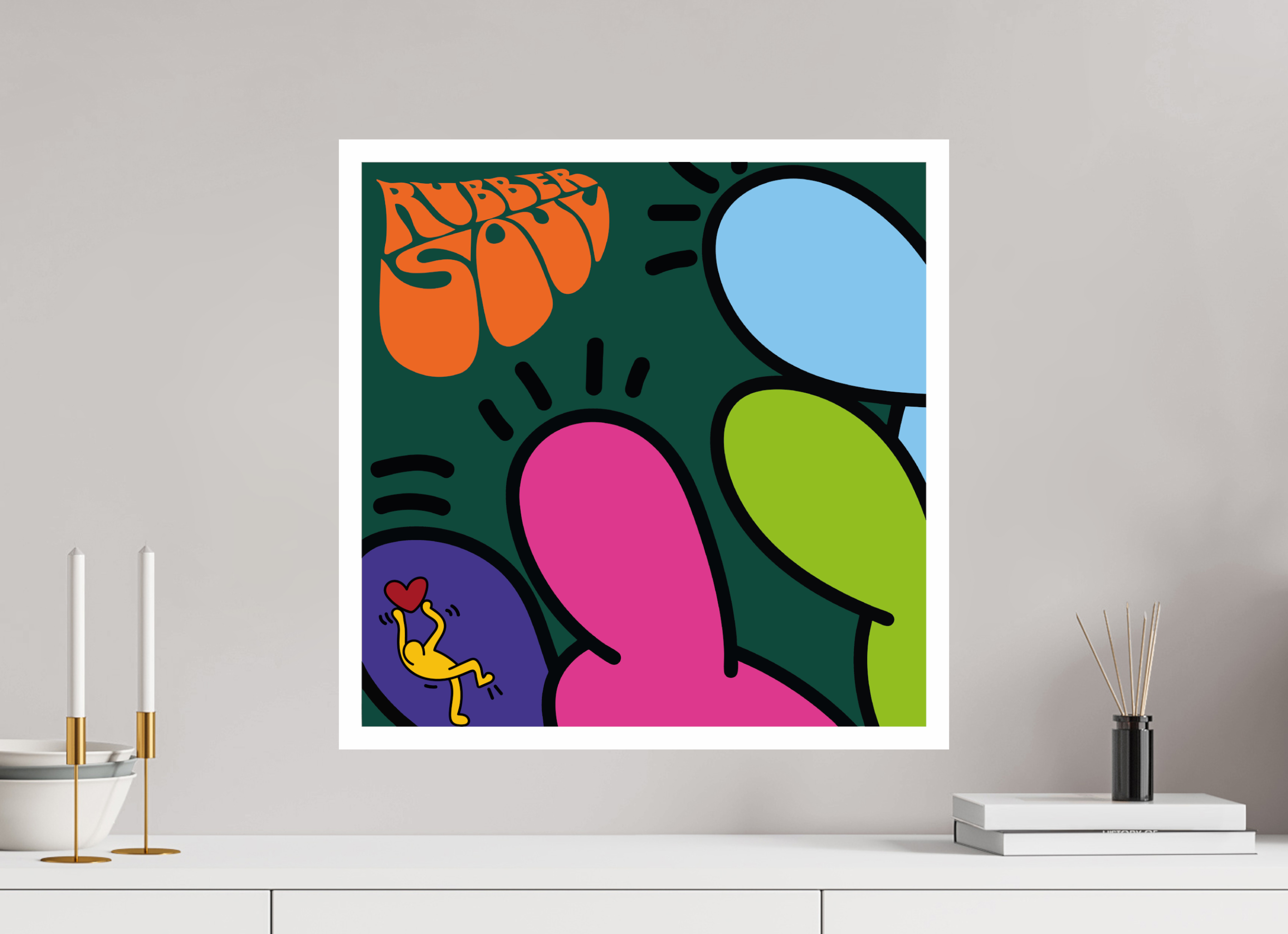 50 x 50 cm, UNFRAMED Rubber Sole