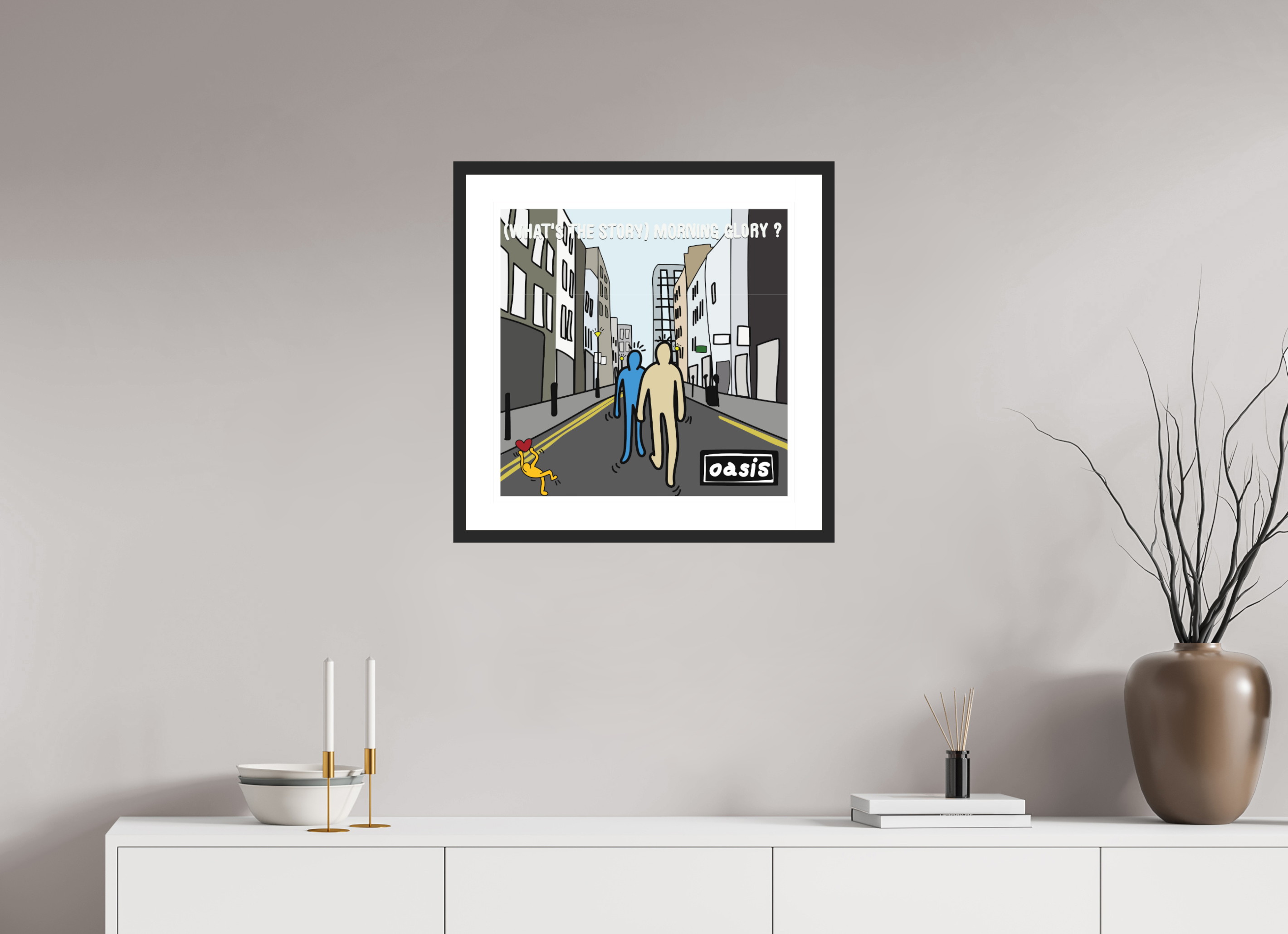 50 x 50 cm, FRAMED What's The Story