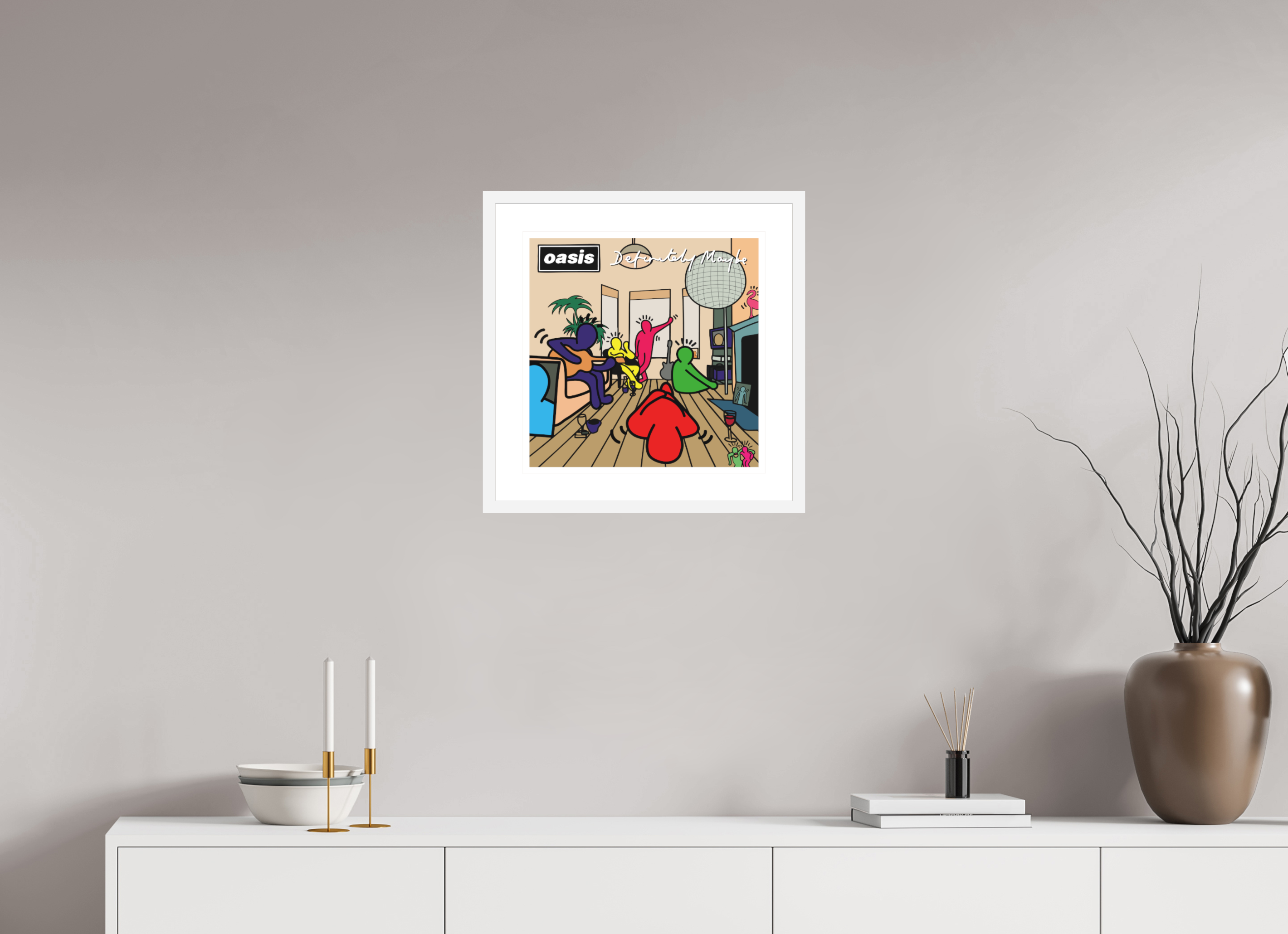 40 x 40 cm, FRAMED WHITE Definitely Maybe Keith