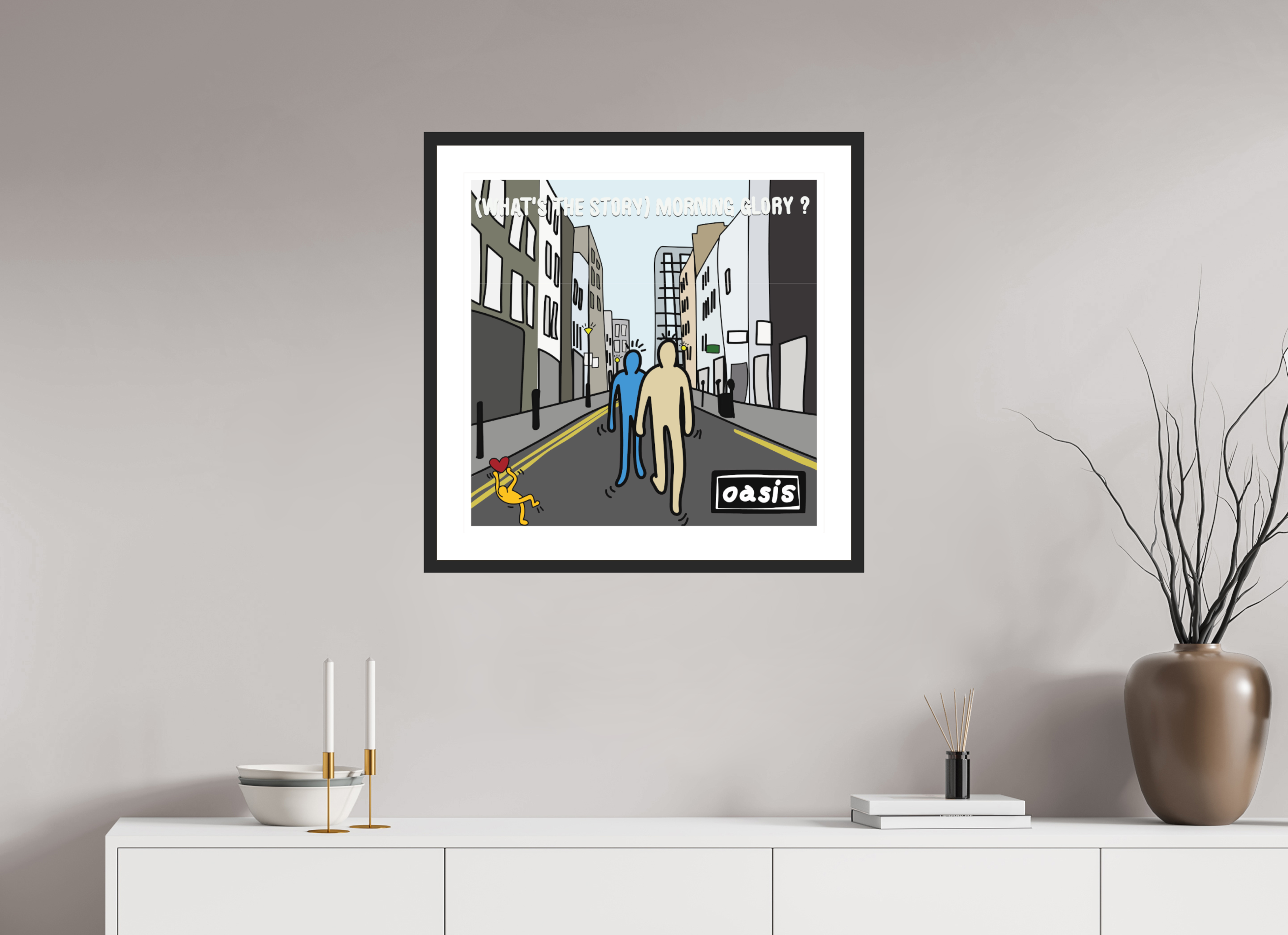 60 x 60 cm, FRAMED What's The Story