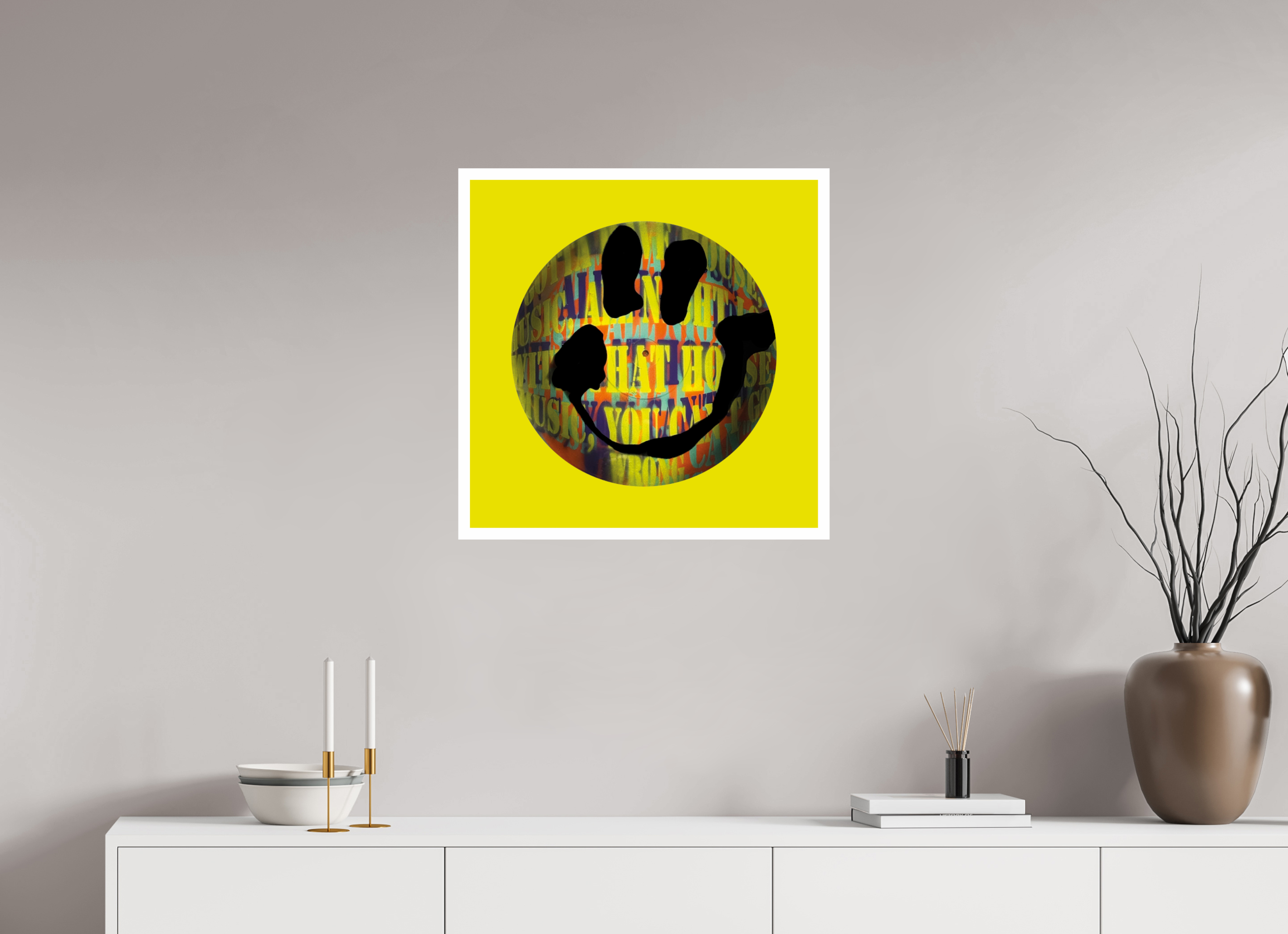 60 x 60 cm, UNFRAMED On the record 2 metallic print