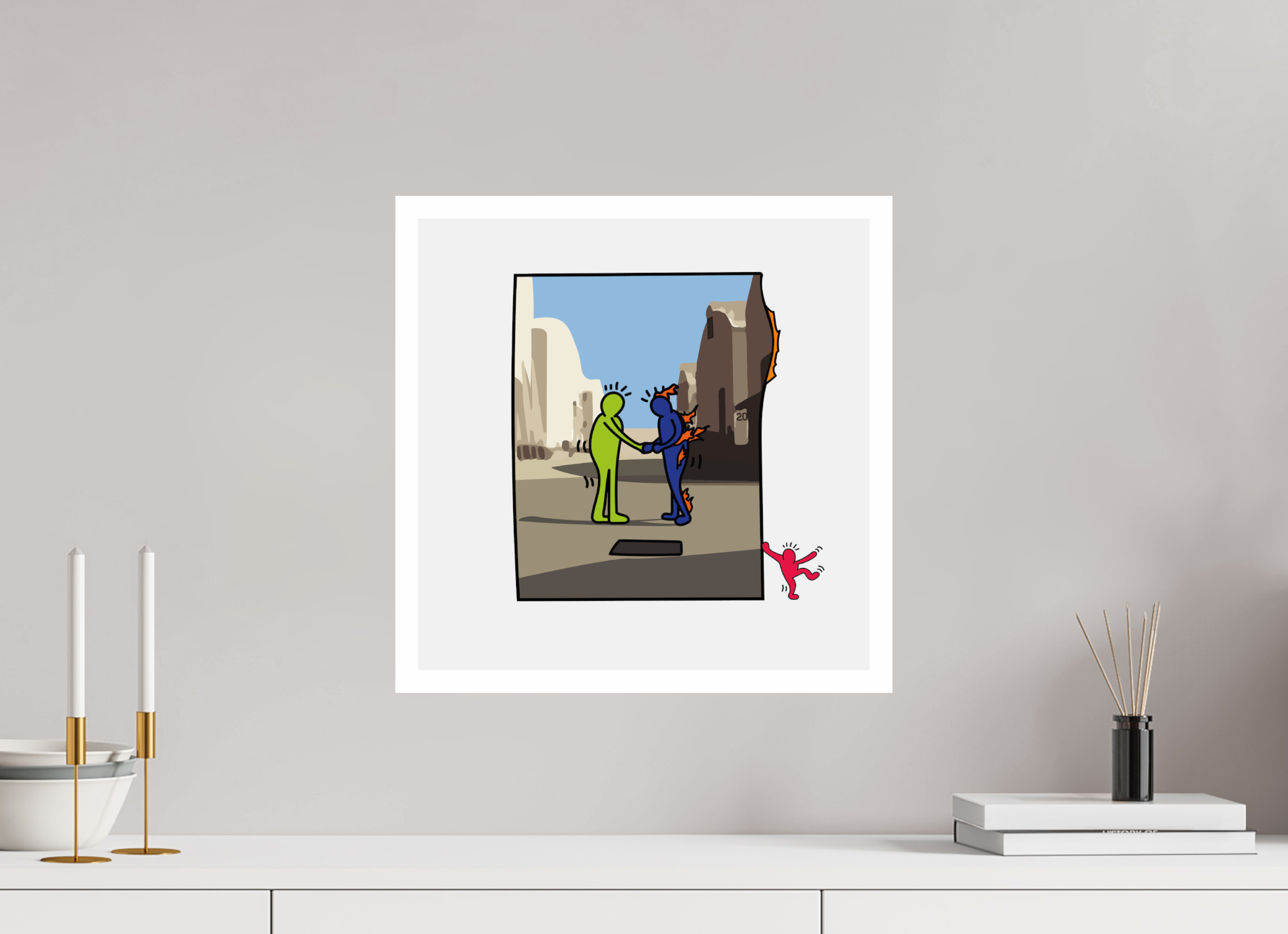 40 x 40 cm, UNFRAMED Wish you were here