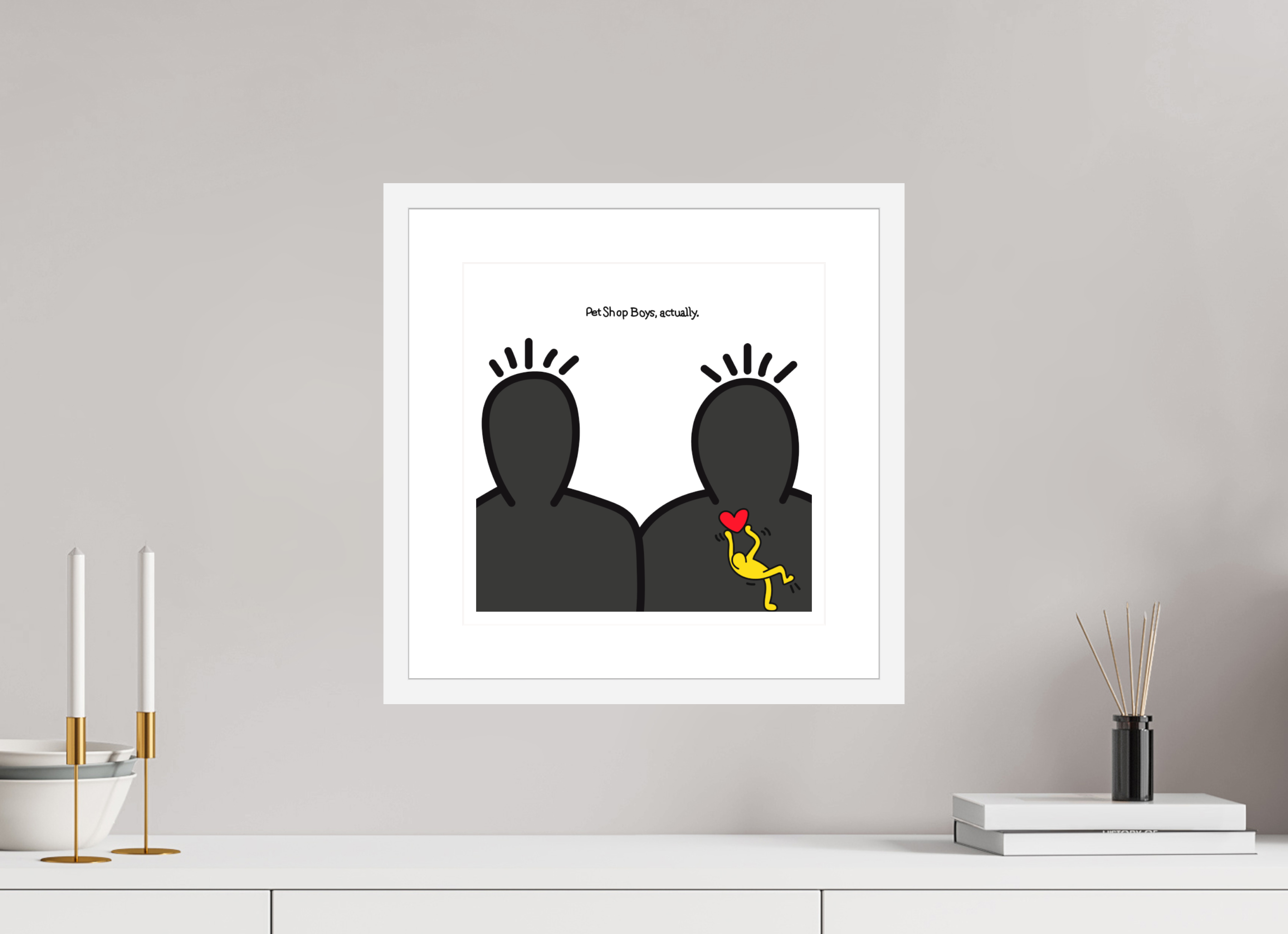 30 x 30 cm, FRAMED WHITE Pet Shop Boys Actually