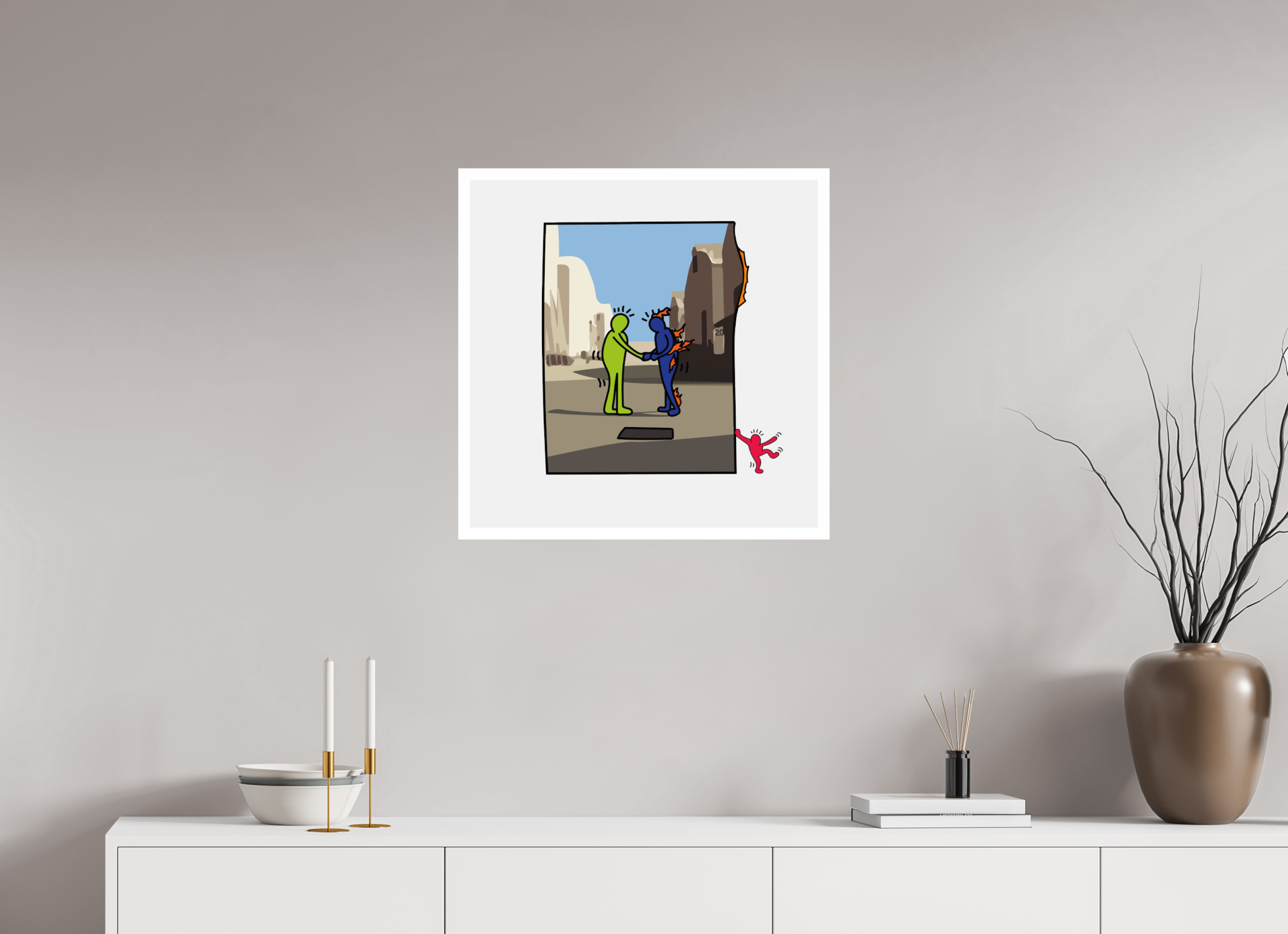 60 x 60 cm, UNFRAMED Wish you were here