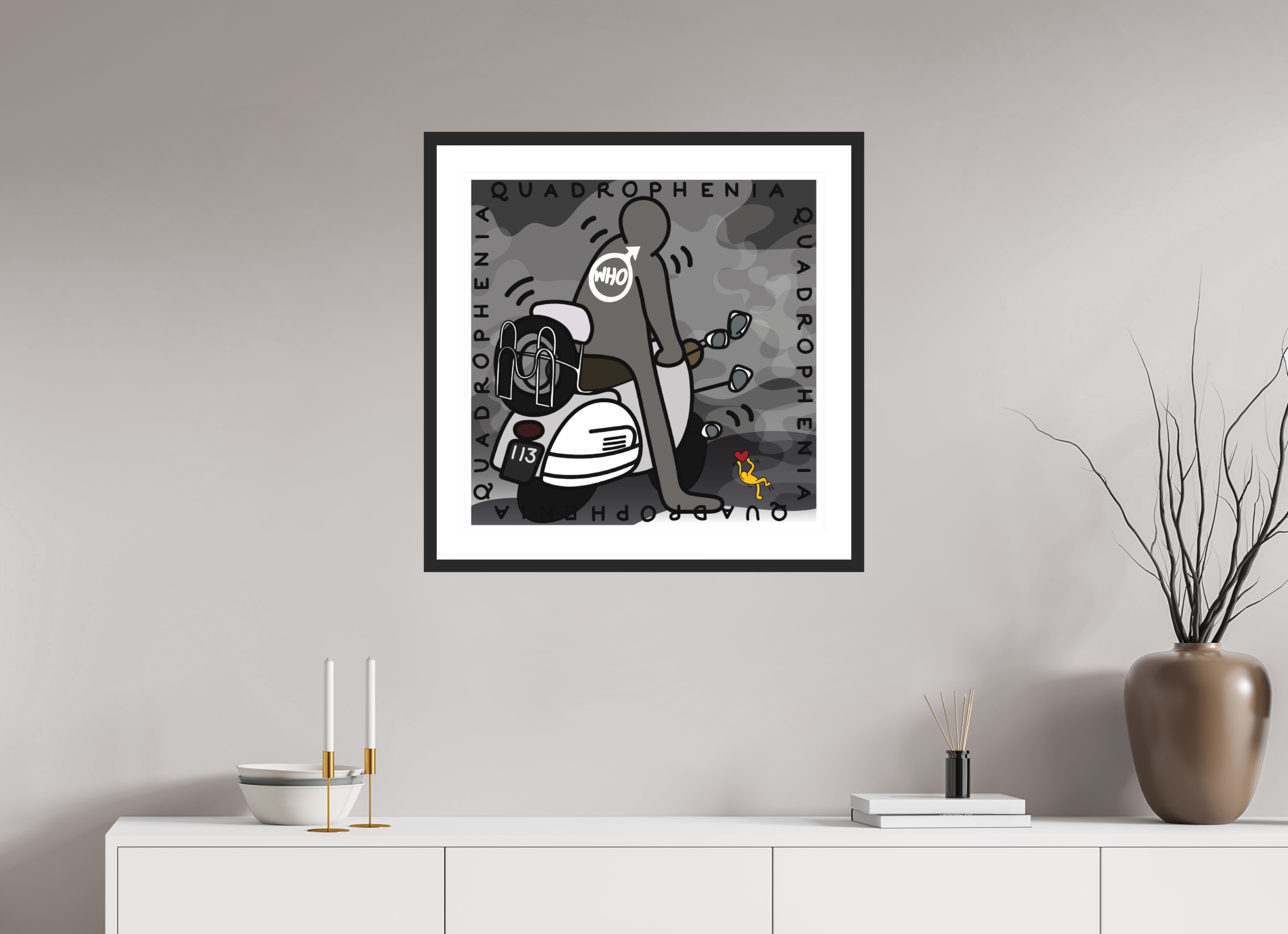 60 x 60 cm, FRAMED BLACK Quadrophenia