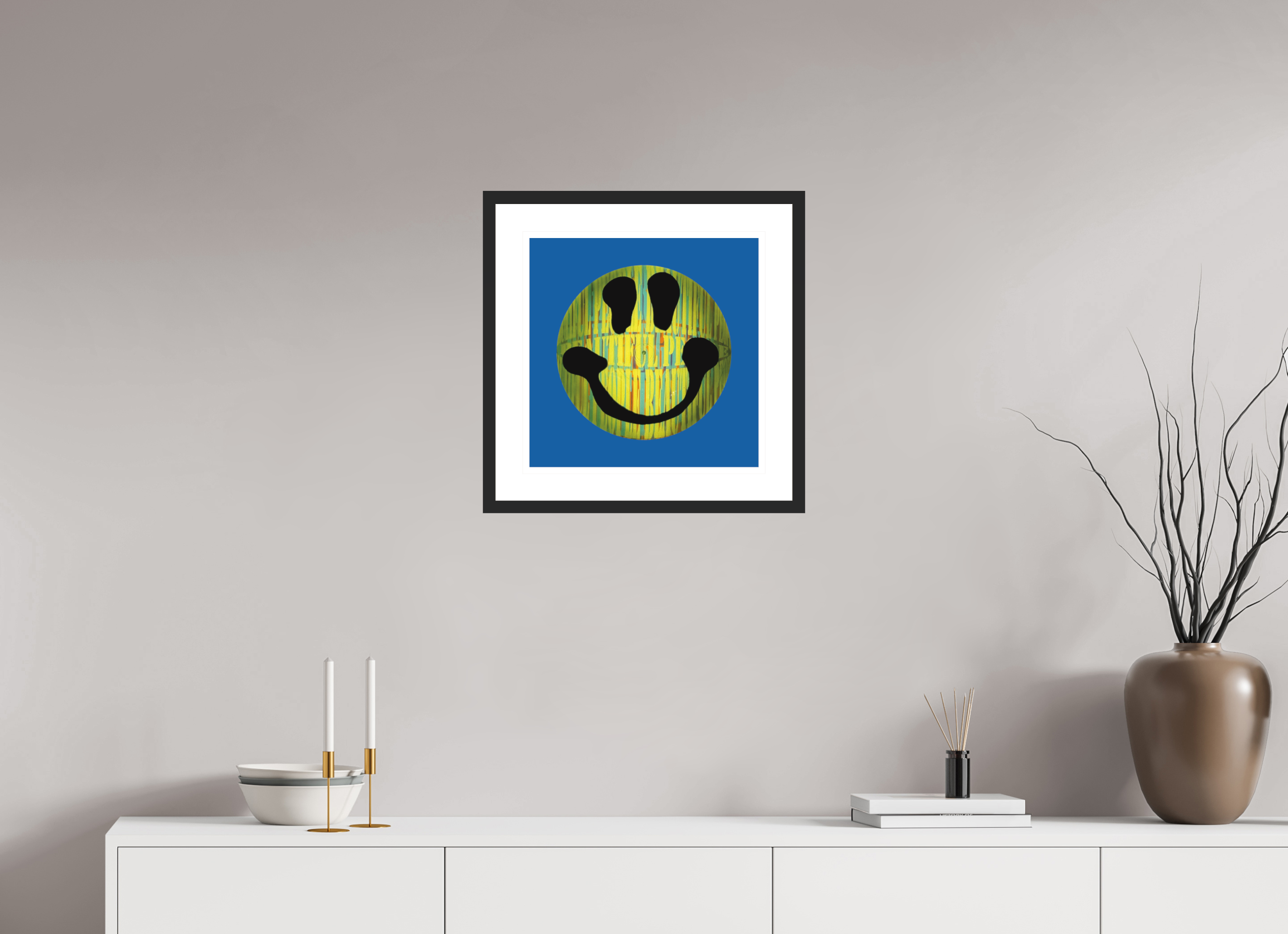 40 x 40 cm, FRAMED BLACK On the record 6 metallic print