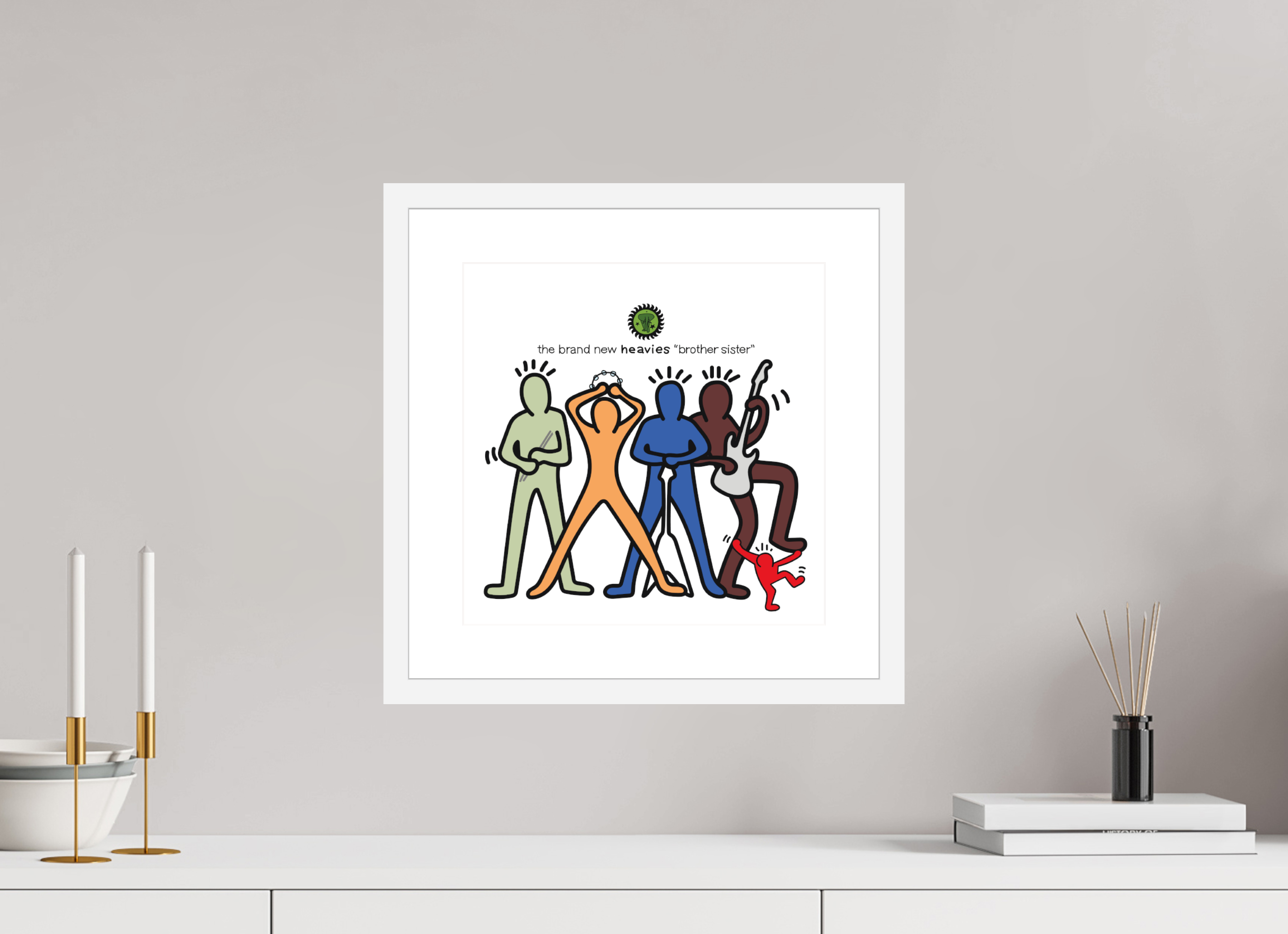 30 x 30 cm, FRAMED WHITE Brand New Heavies