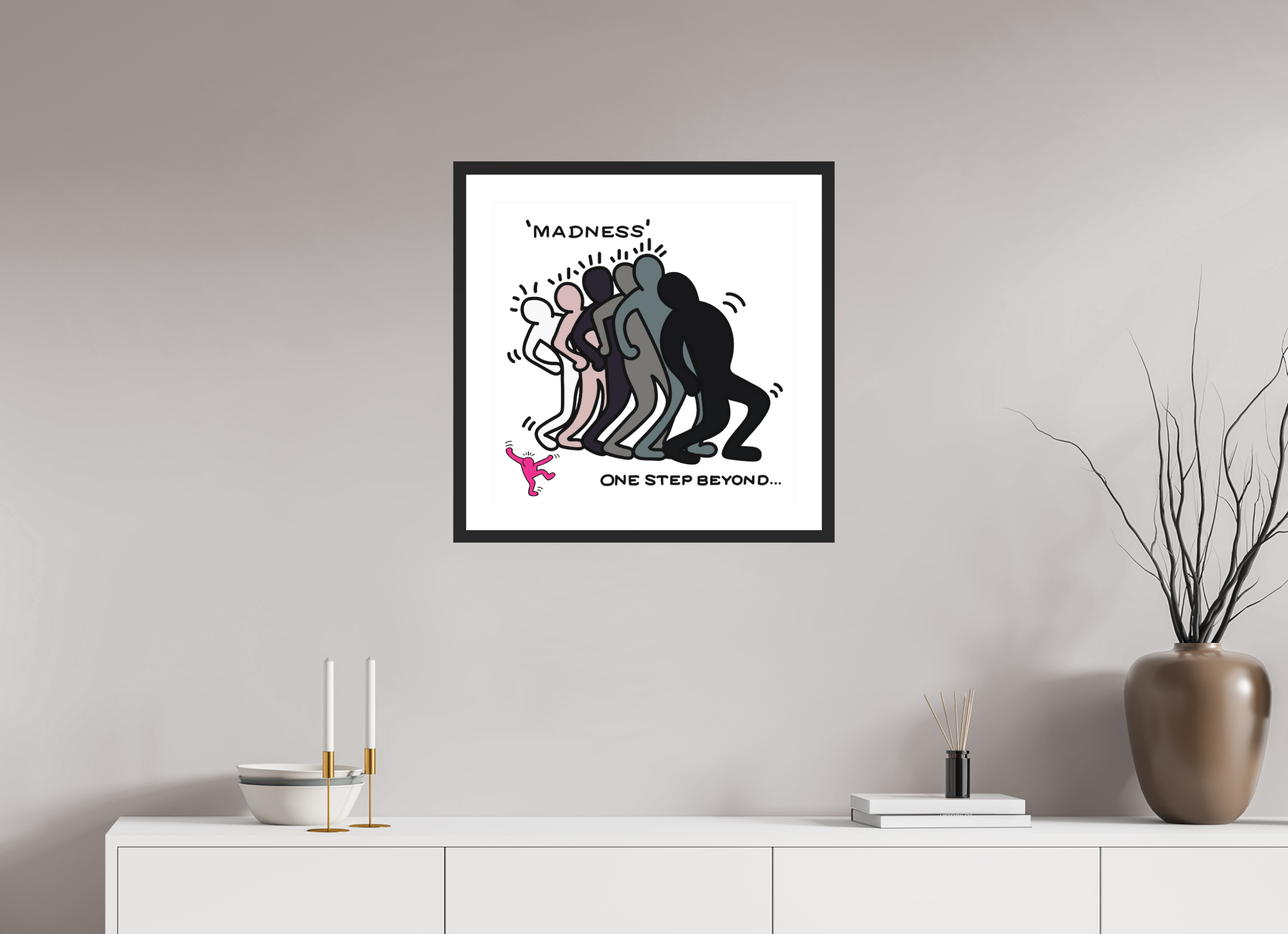 50 x 50 cm, FRAMED BLACK Madness