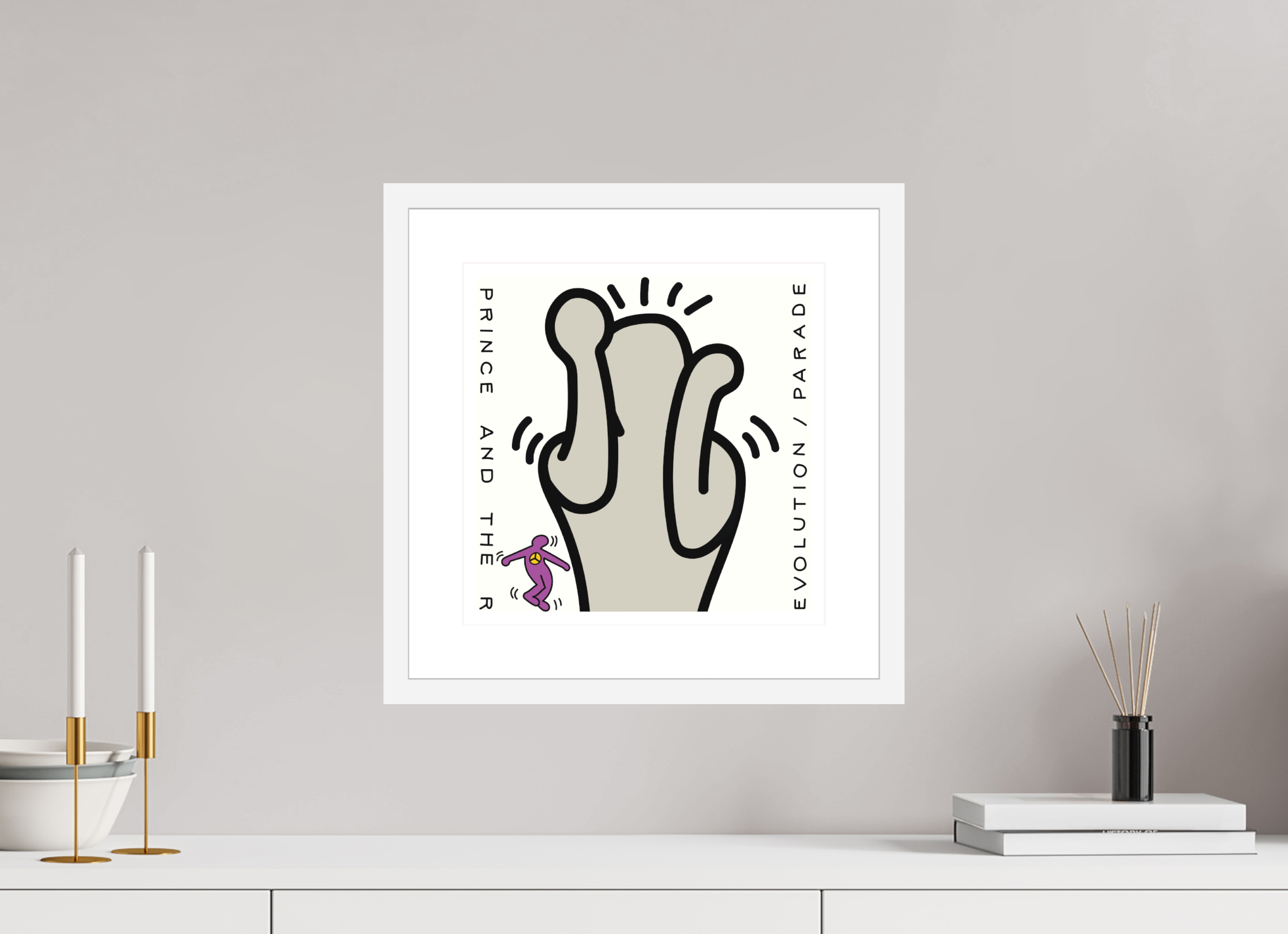 30 x 30 cm, FRAMED WHITE Parade Prince And The Revolution