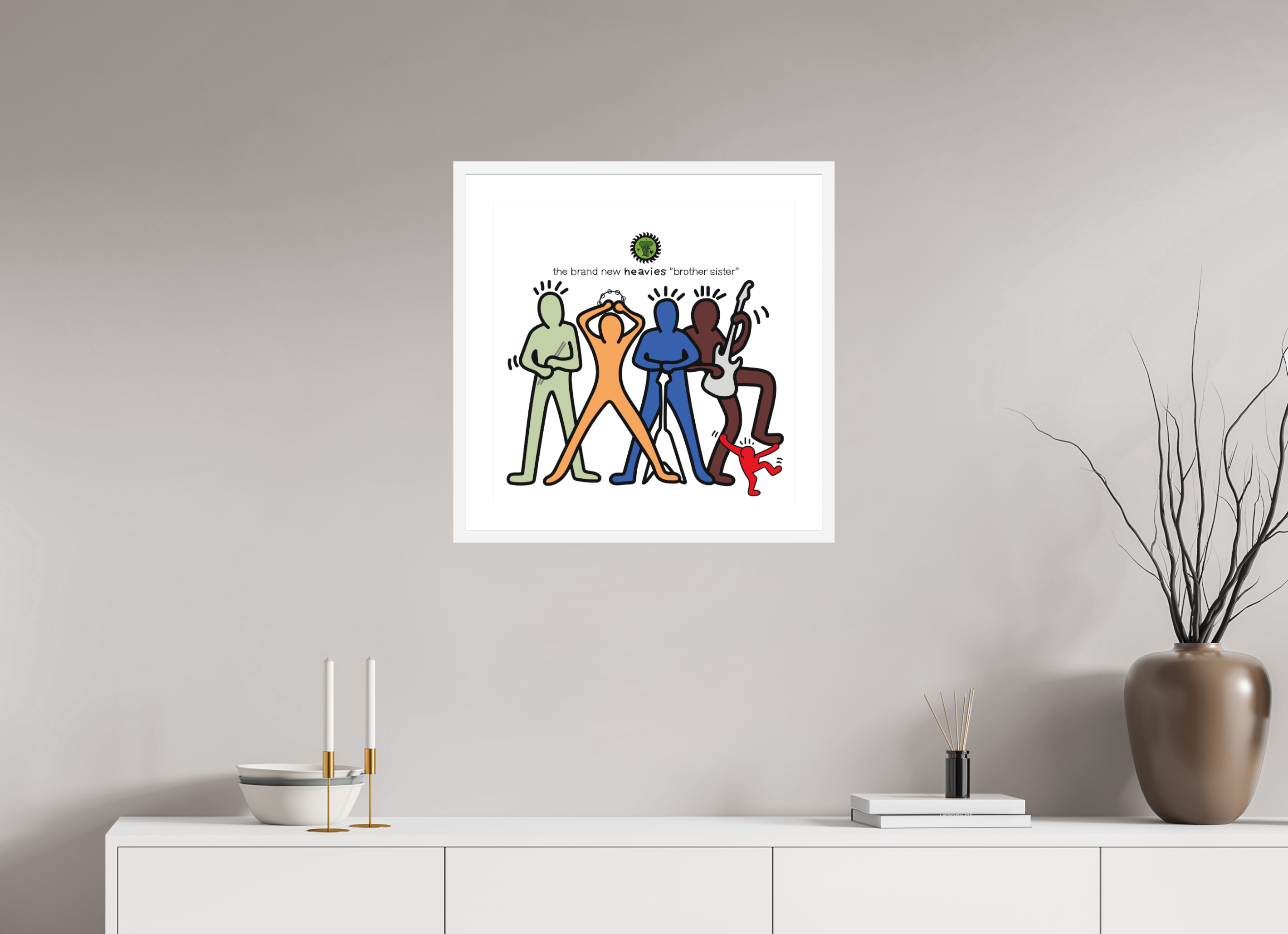 50 x 50 cm, FRAMED WHITE Brand New Heavies