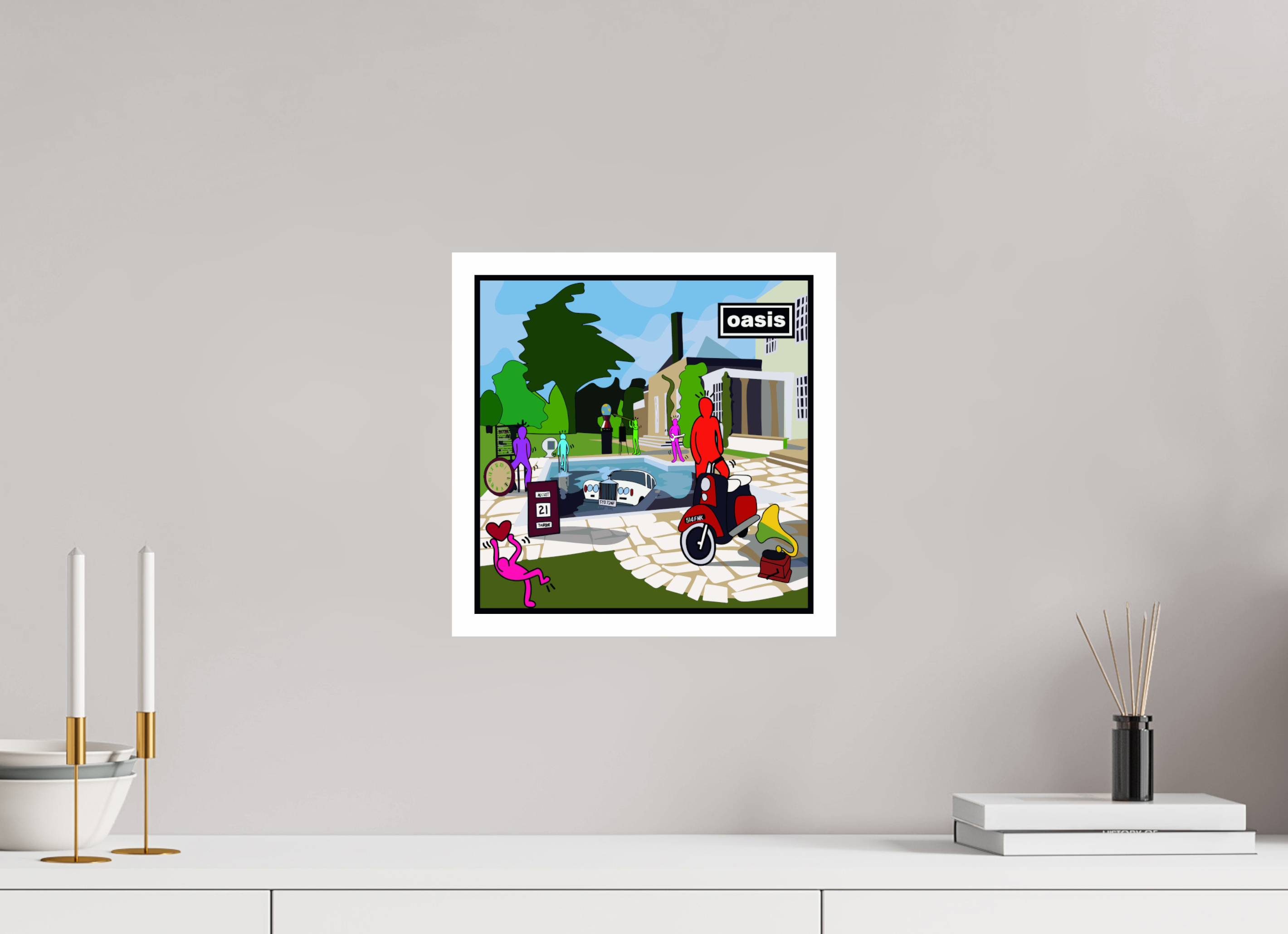 30 x 30 cm, UNFRAMED Be here now