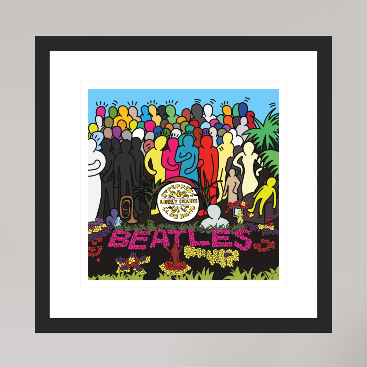 30 x 30 cm, FRAMED BLACK Sgt Pepper