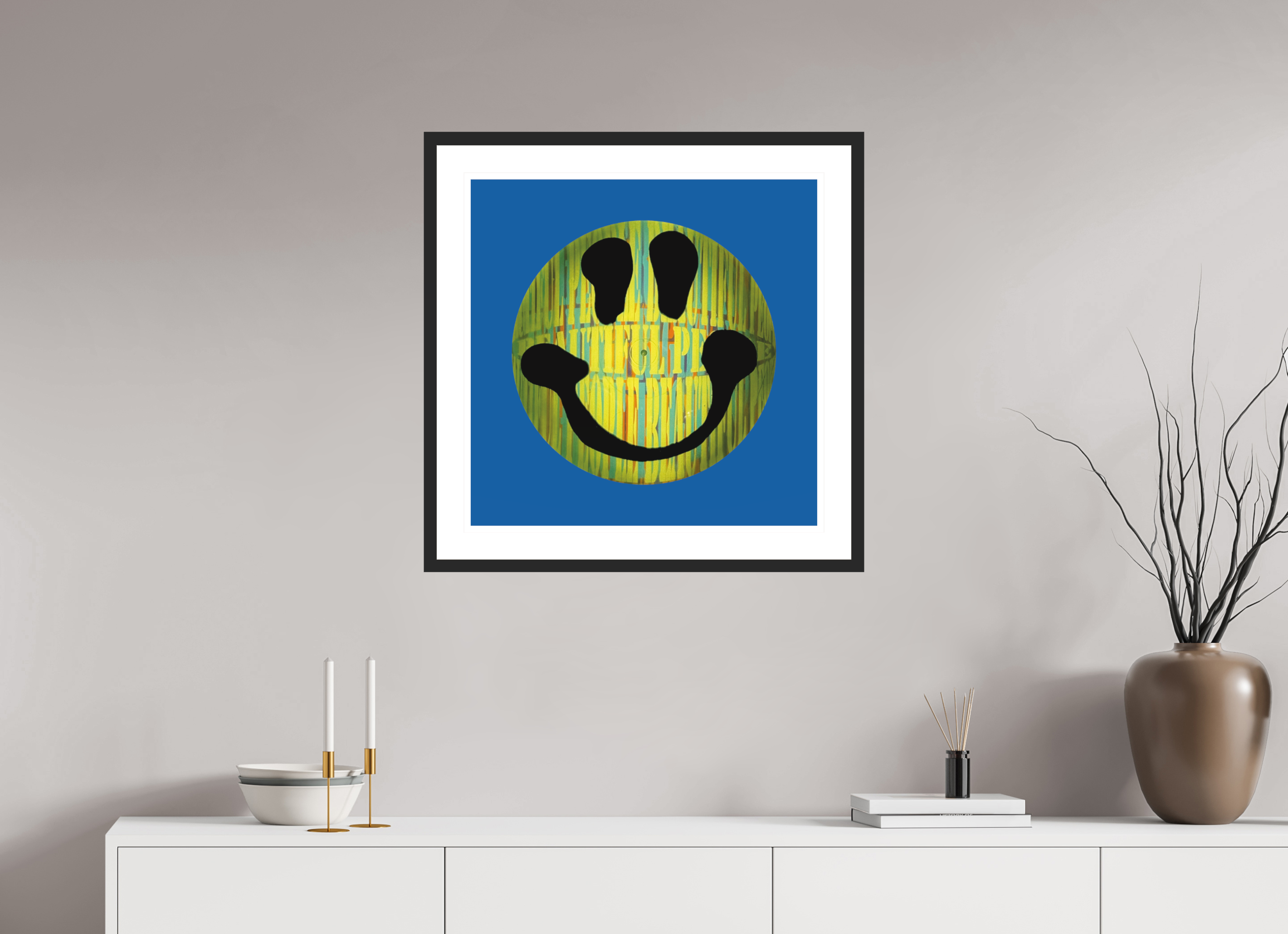 60 x 60 cm, FRAMED BLACK On the record 6 metallic print
