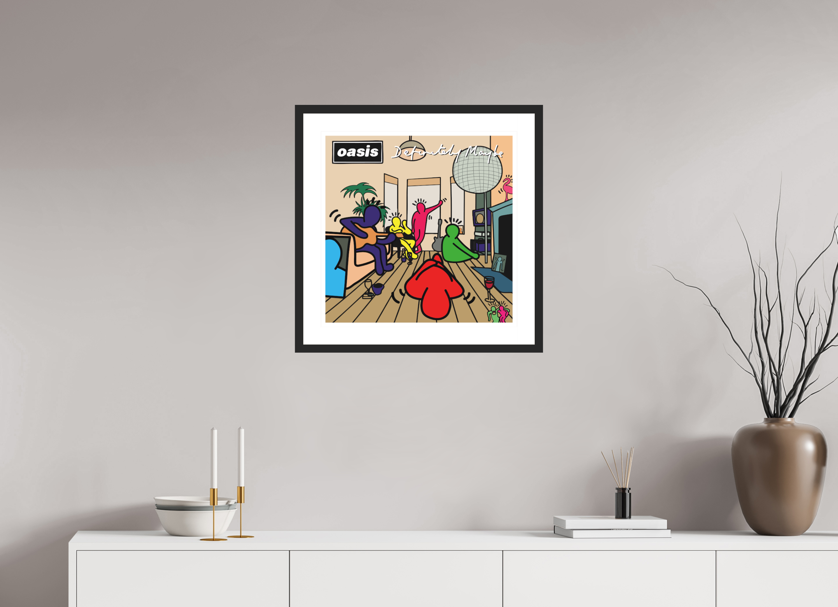 50 x 50 cm, FRAMED BLACK Definitely Maybe Keith