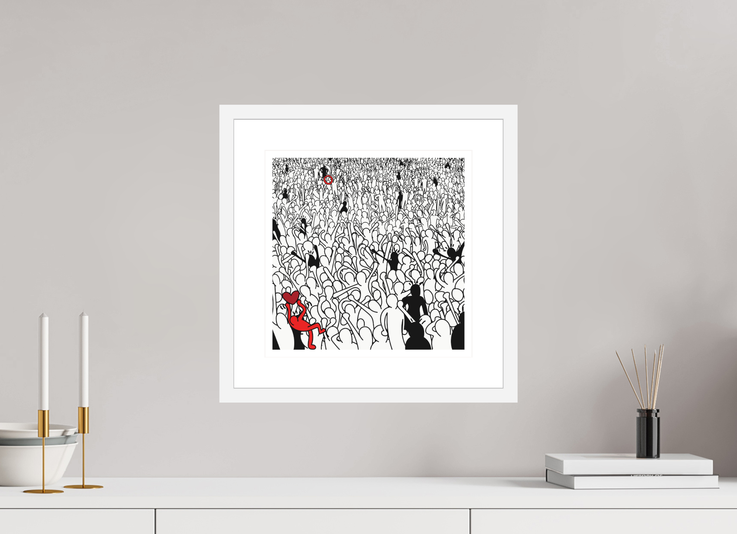 30 x 30 cm, FRAMED WHITE George Michael