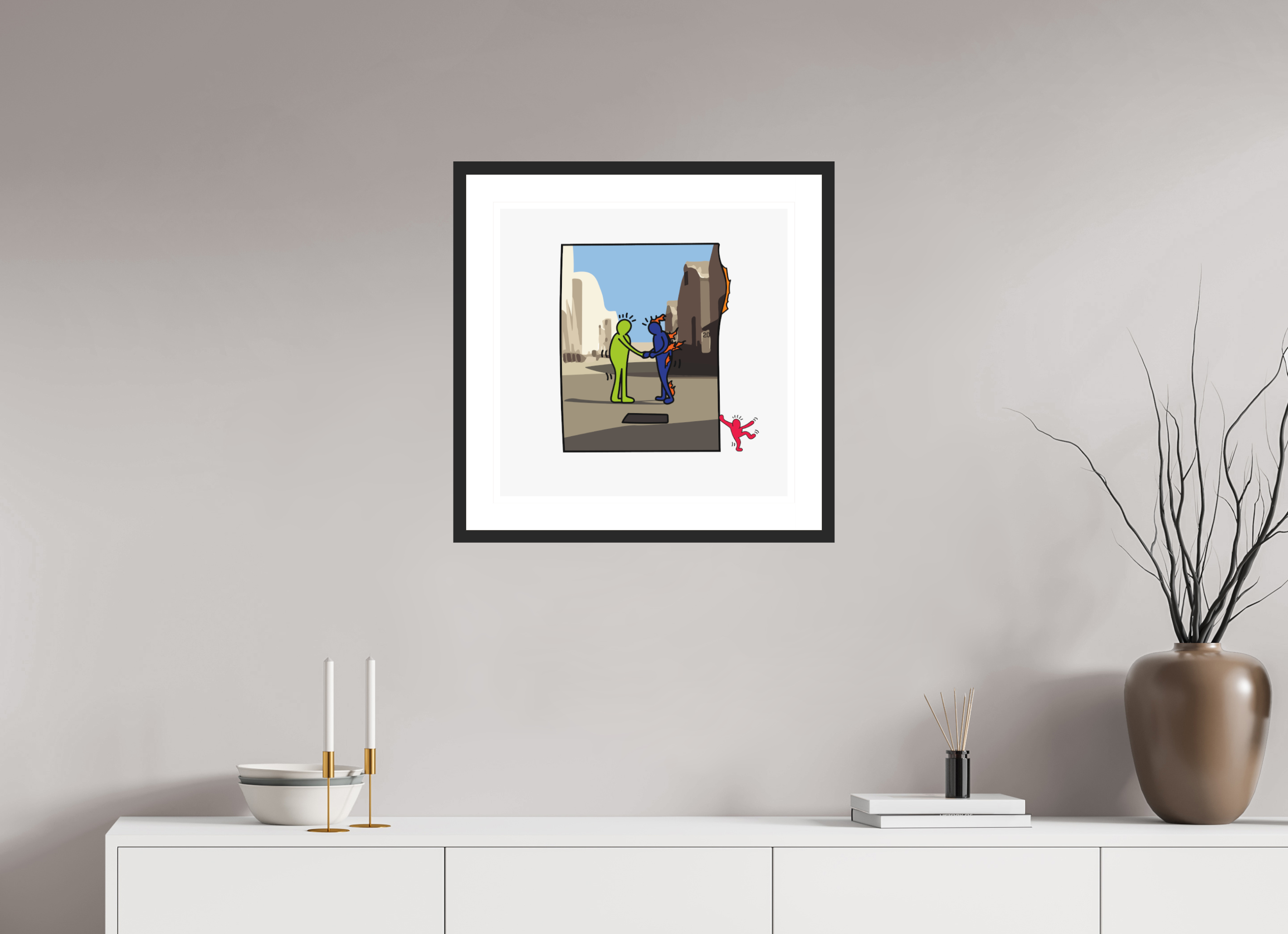 50 x 50 cm, FRAMED Wish you were here