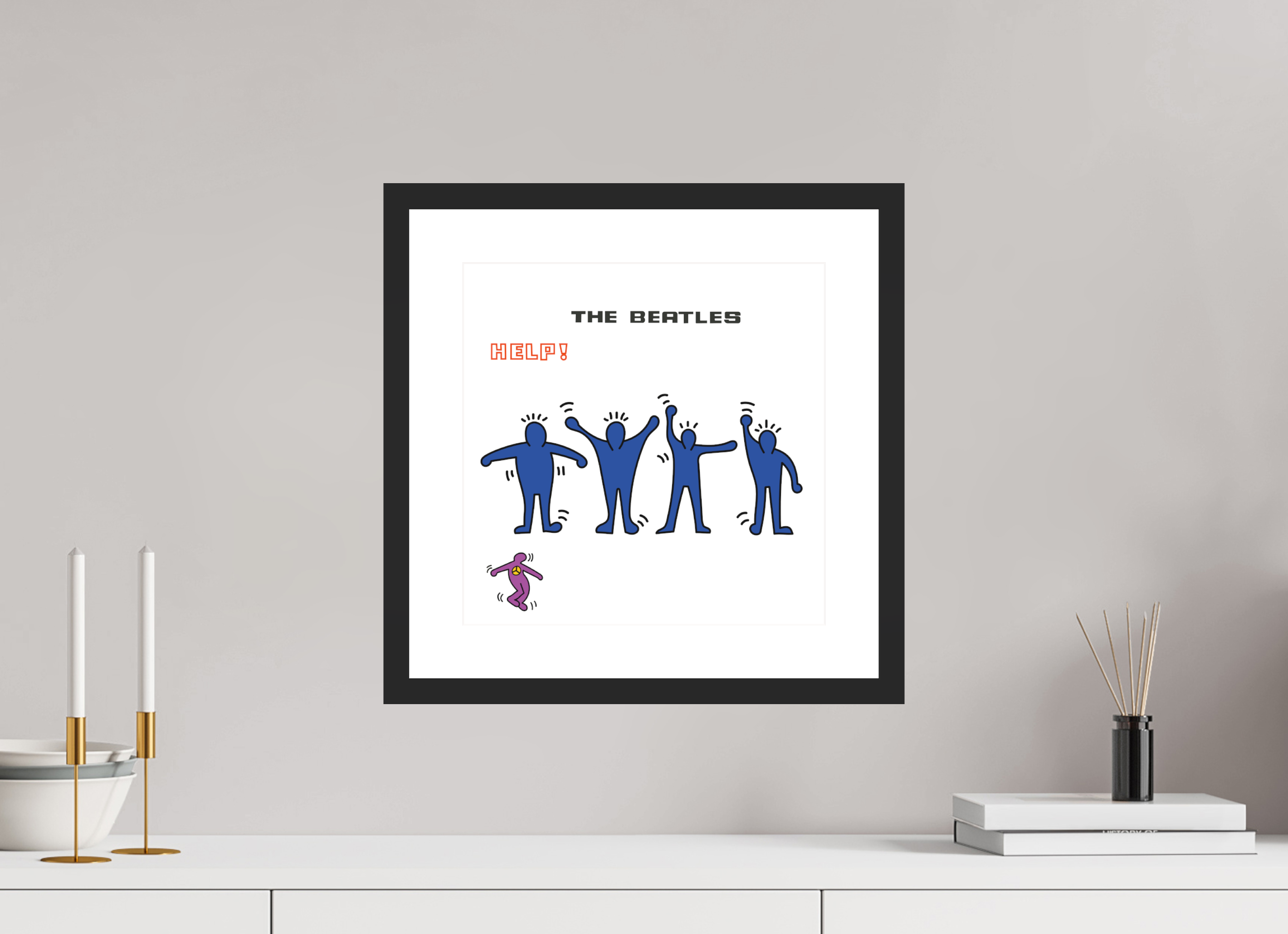 30 x 30 cm, FRAMED BLACK Help