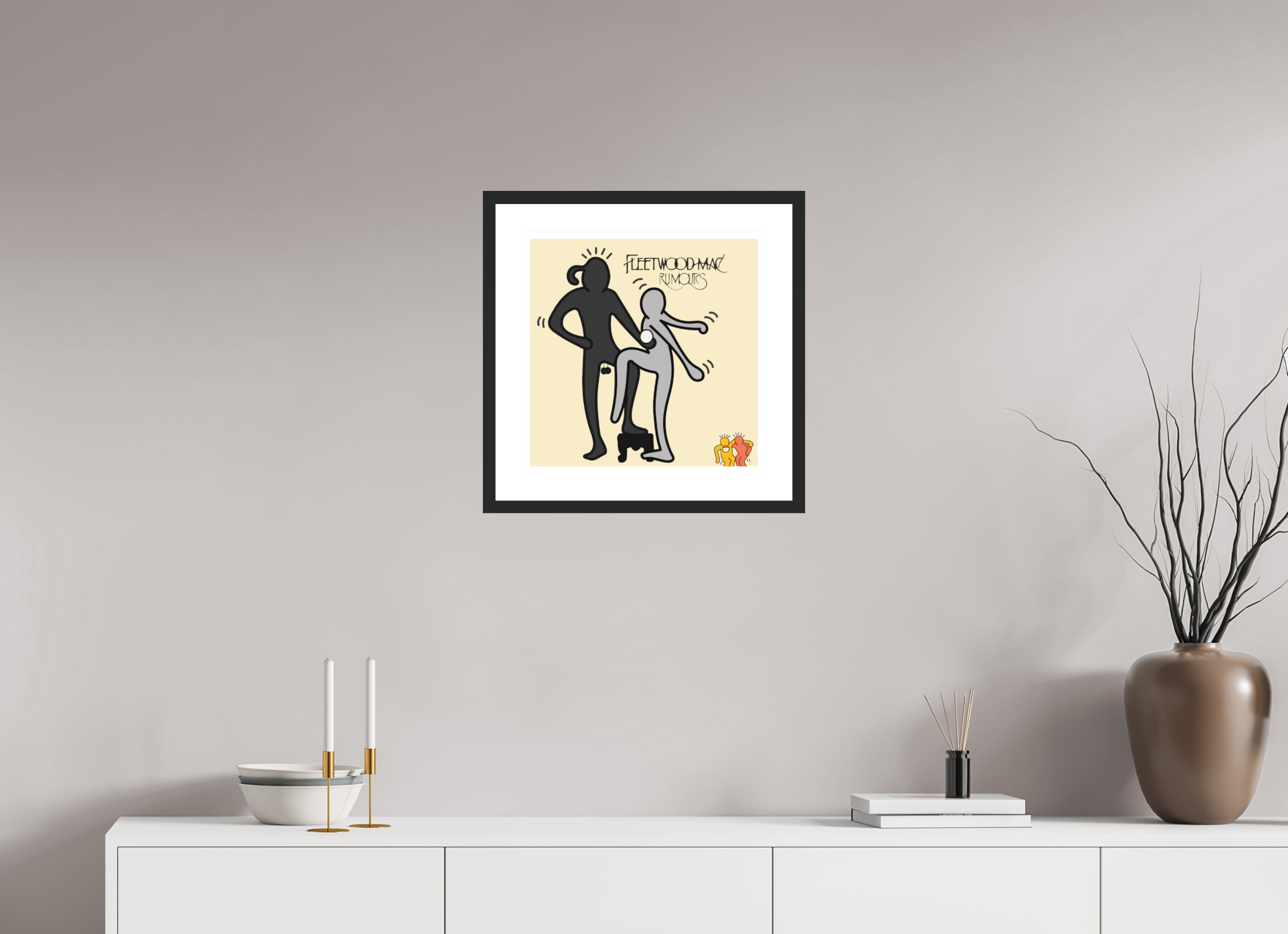 40 x 40 cm, FRAMED BLACK Fleetwood Mac