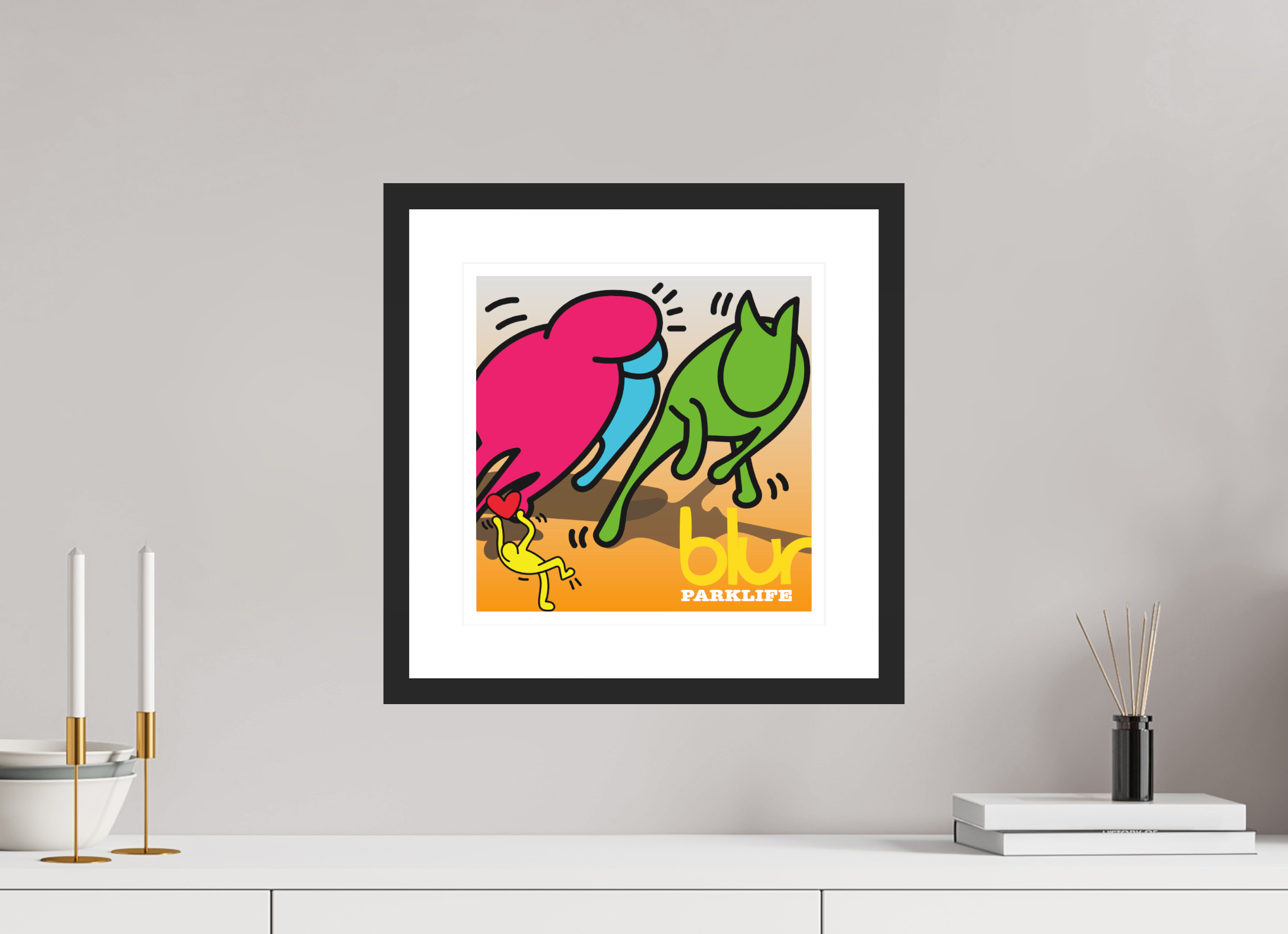 30 x 30 cm, FRAMED BLACK Blur