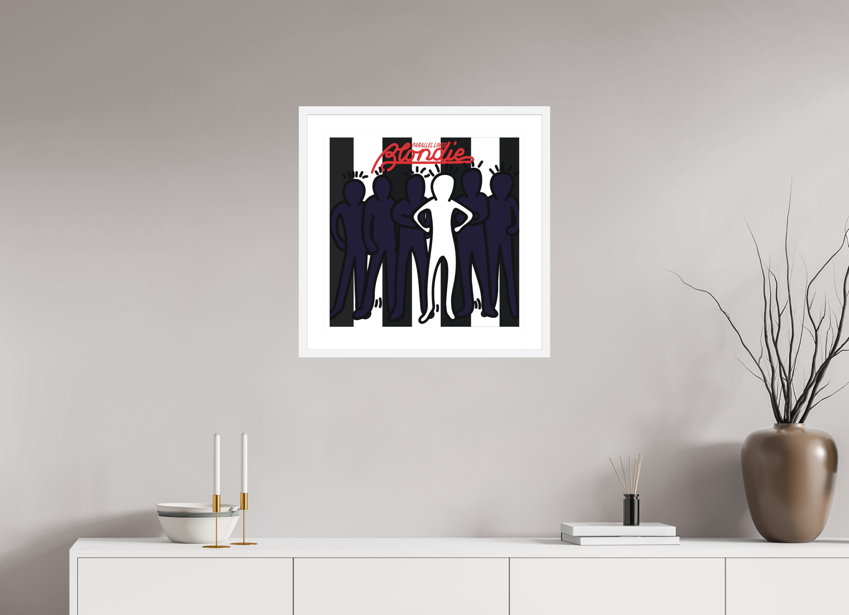 50 x 50 cm, FRAMED WHITE Blondie