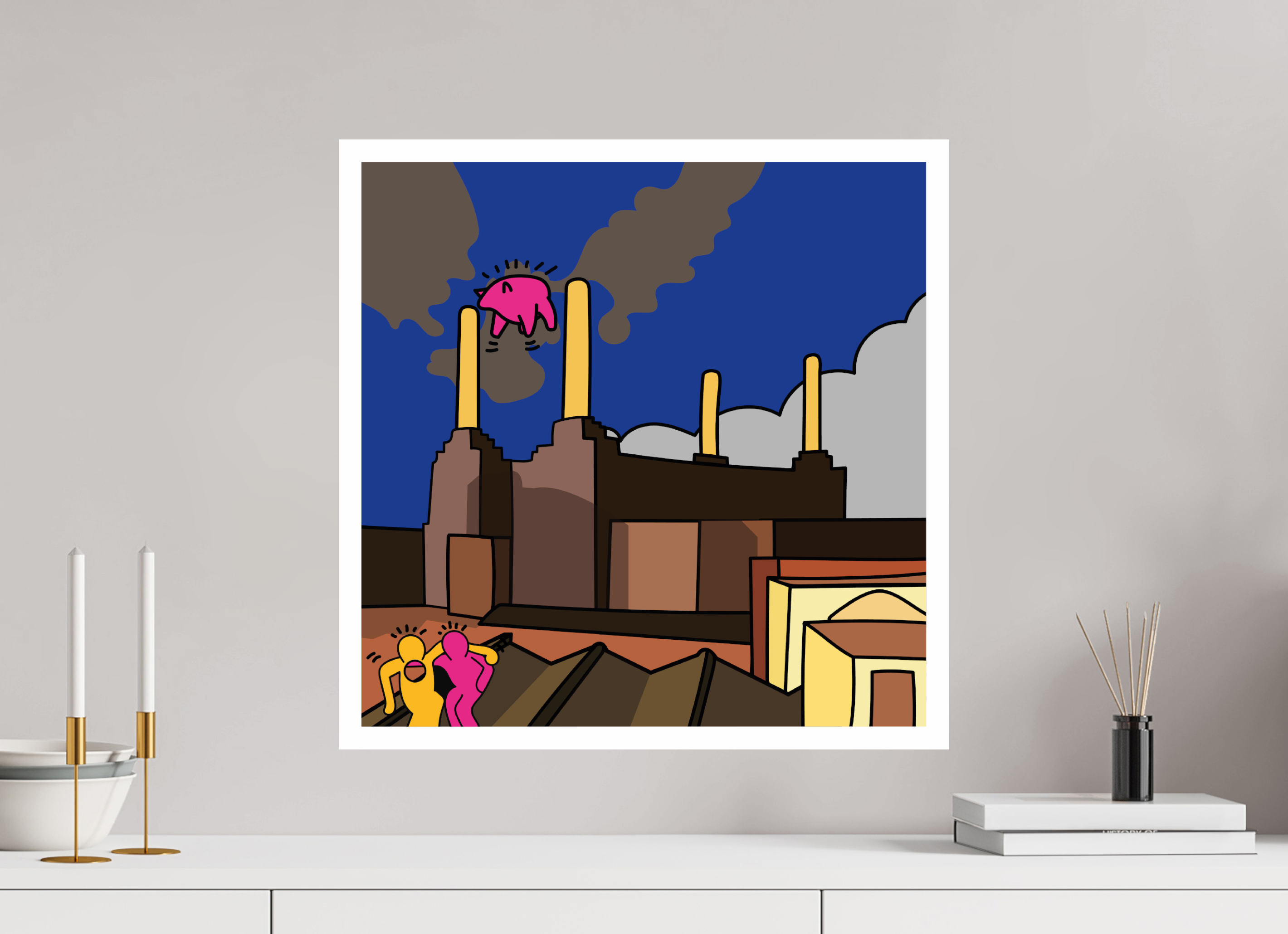 50 x 50 cm, UNFRAMED Animals Pink Floyd