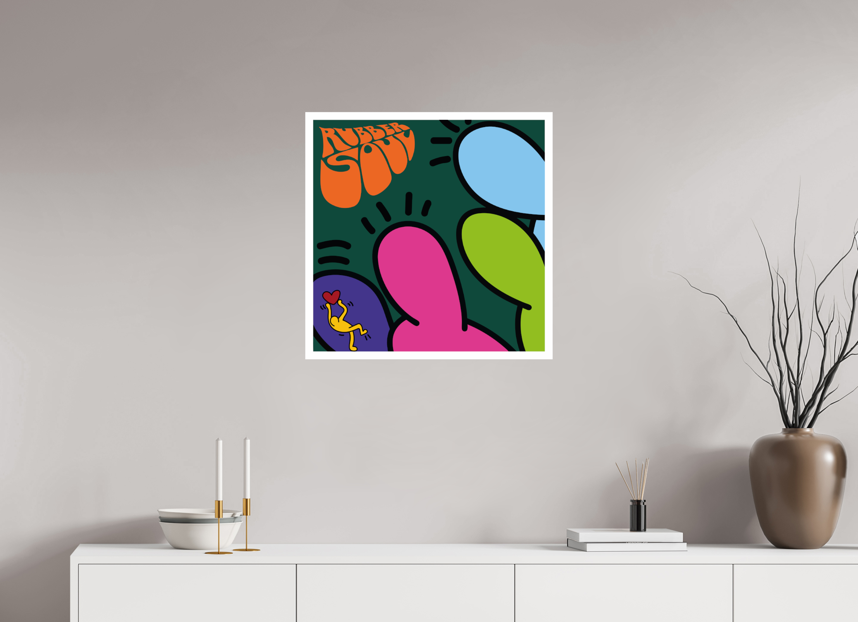 60 x 60 cm, UNFRAMED Rubber Sole