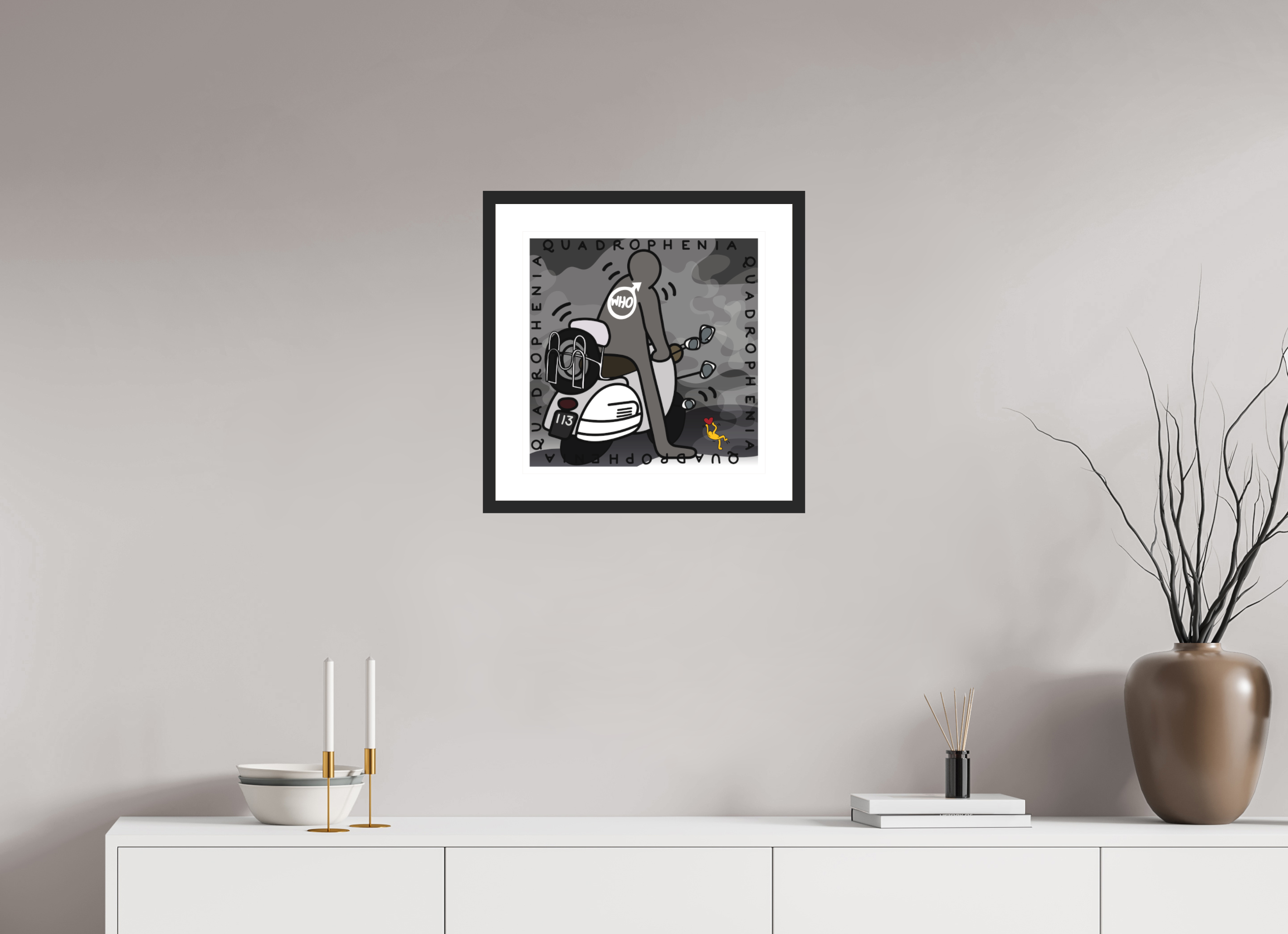 40 x 40 cm, FRAMED BLACK Quadrophenia