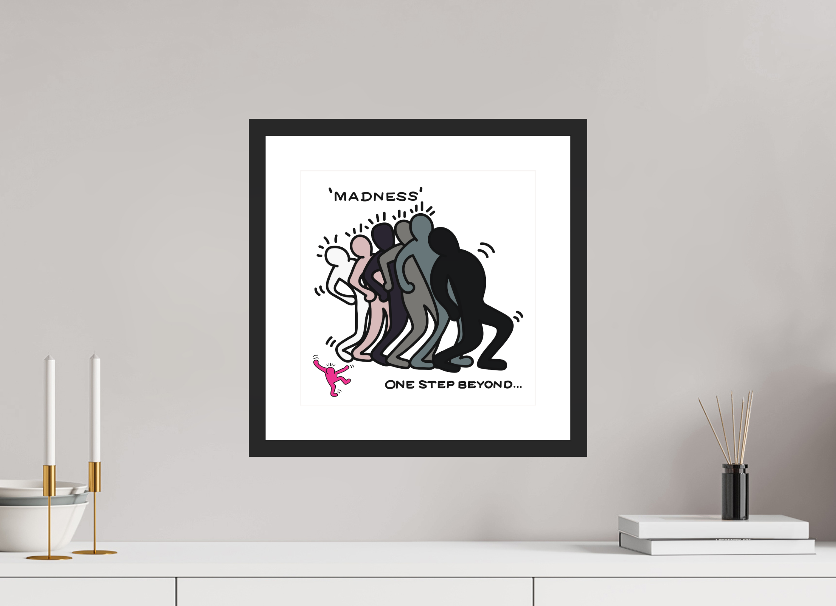30 x 30 cm, FRAMED BLACK Madness
