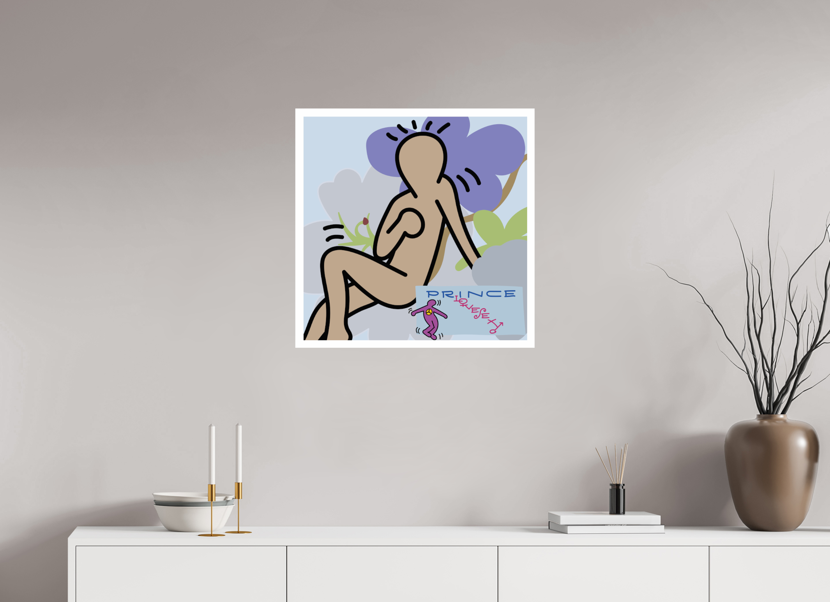 60 x 60 cm, UNFRAMED Prince Love Sexy