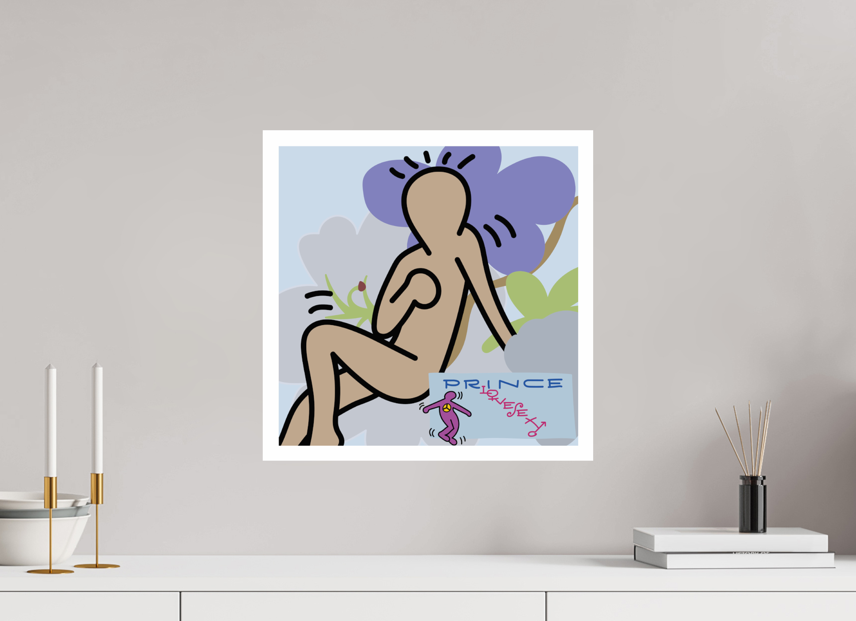 40 x 40 cm, UNFRAMED Prince Love Sexy