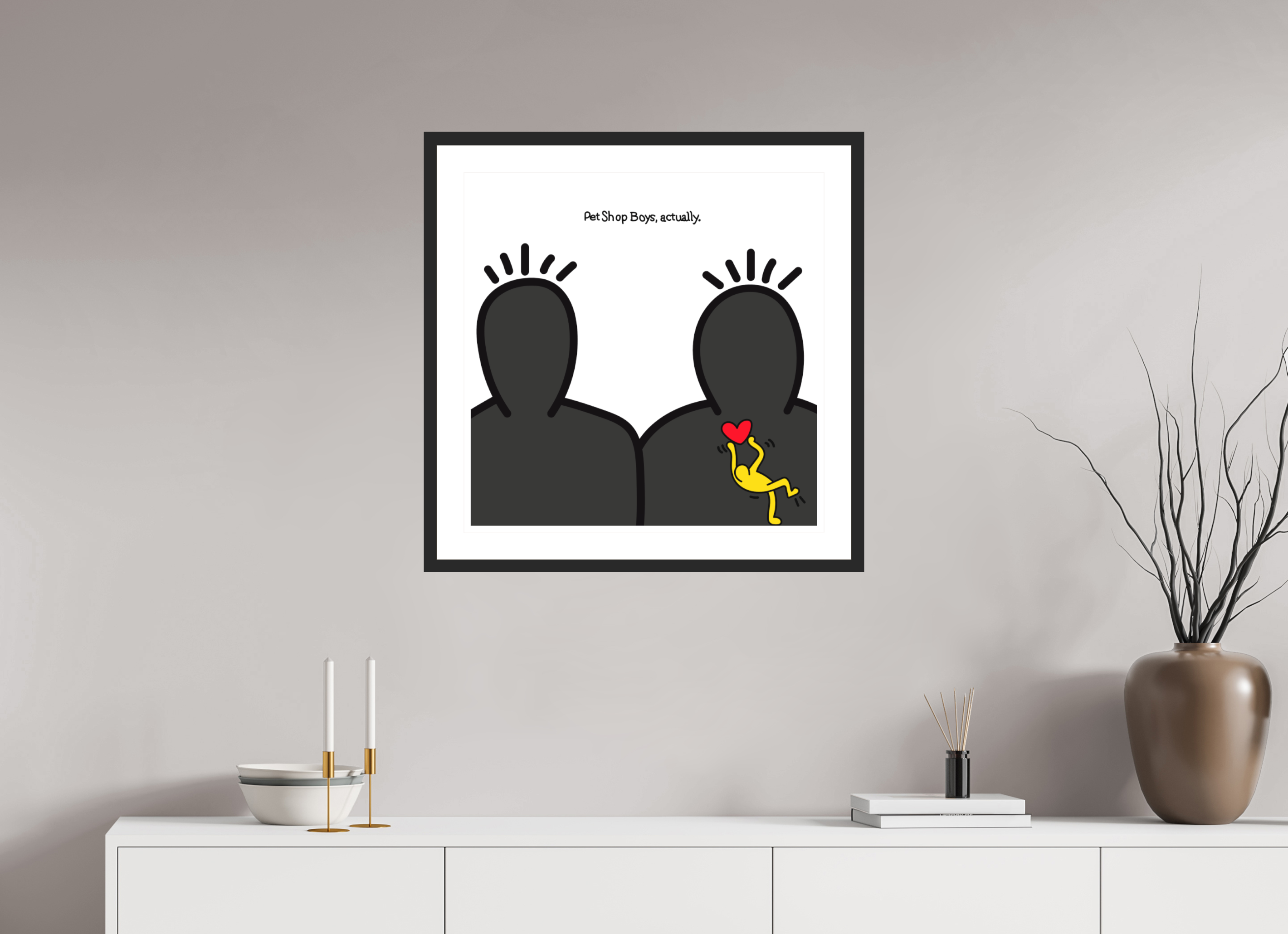 60 x 60 cm, FRAMED BLACK Pet Shop Boys Actually