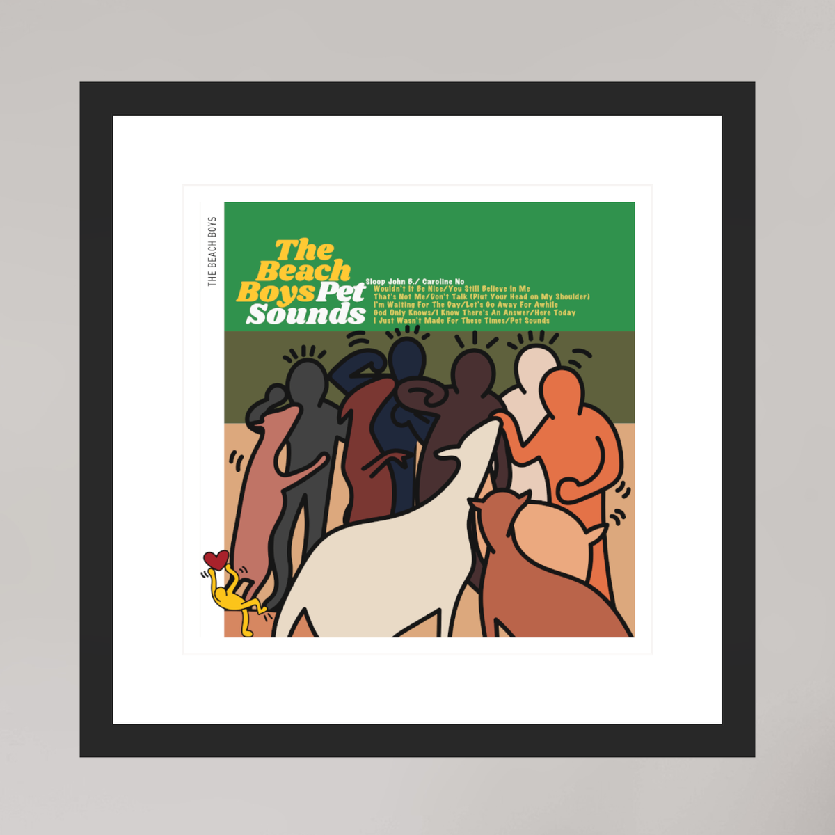 30 x 30 cm, FRAMED BLACK Beach Boys