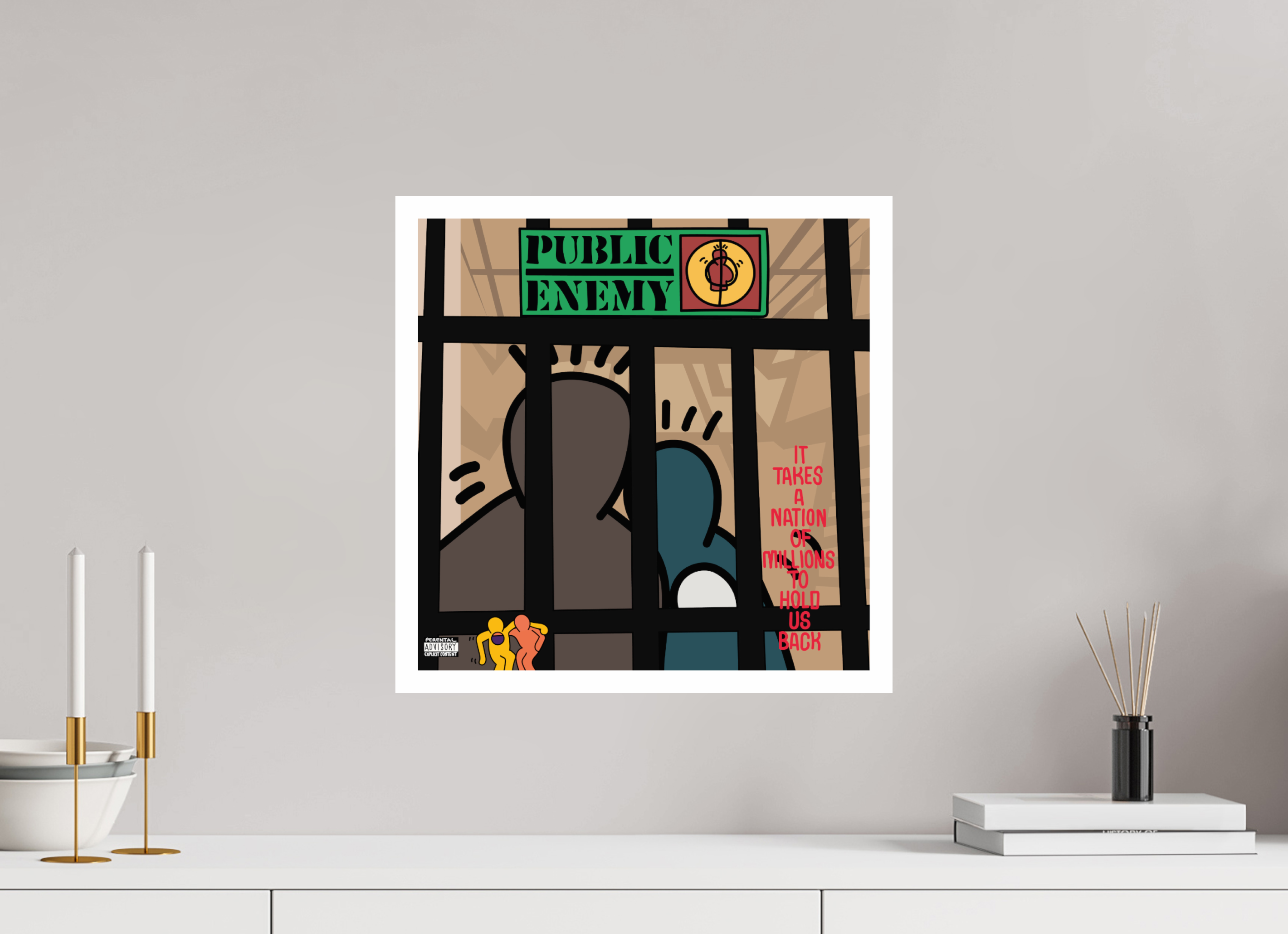 40 x 40 cm, UNFRAMED Public Enemy