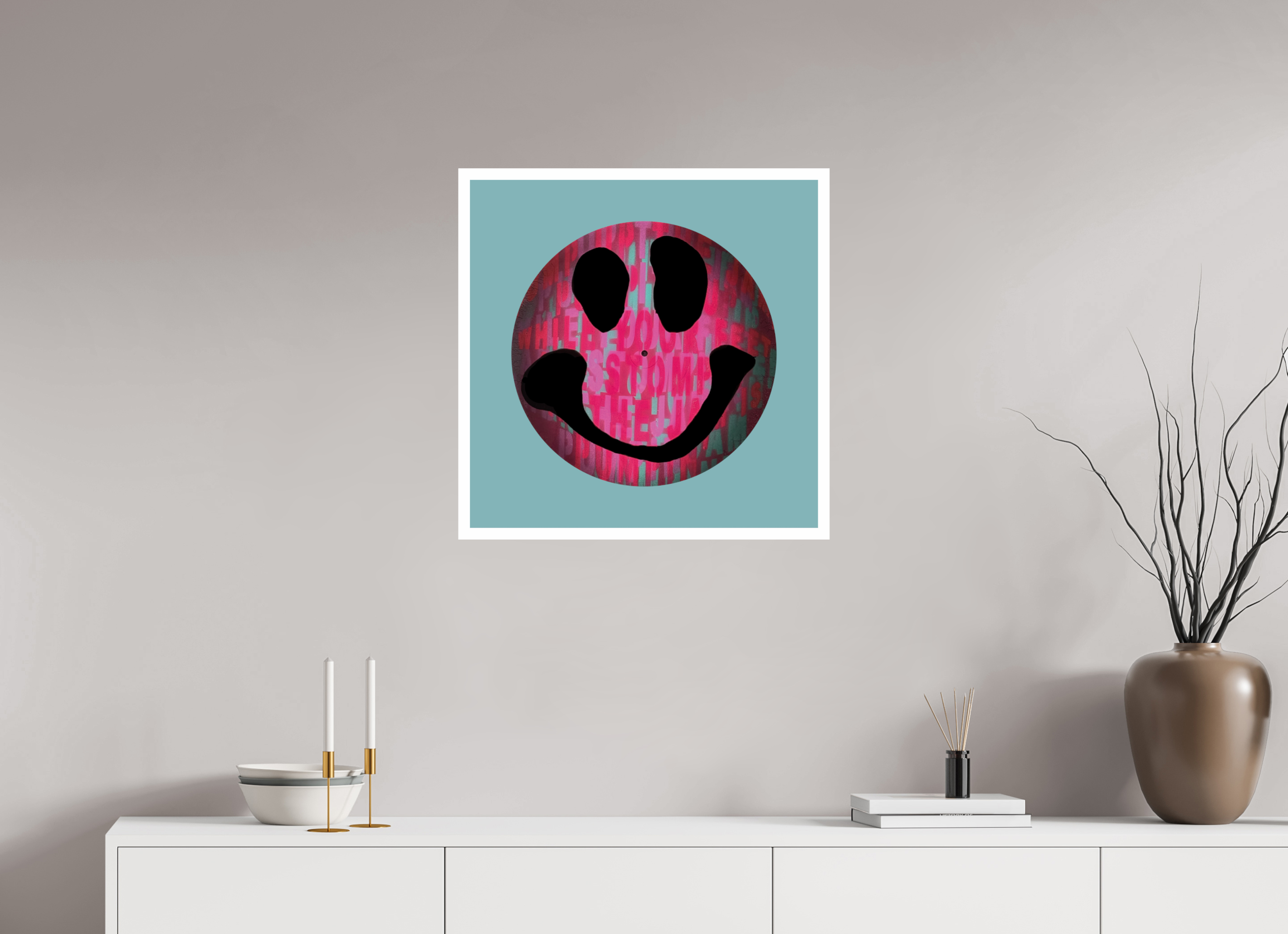 60 x 60 cm, UNFRAMED On the record 3 metallic print